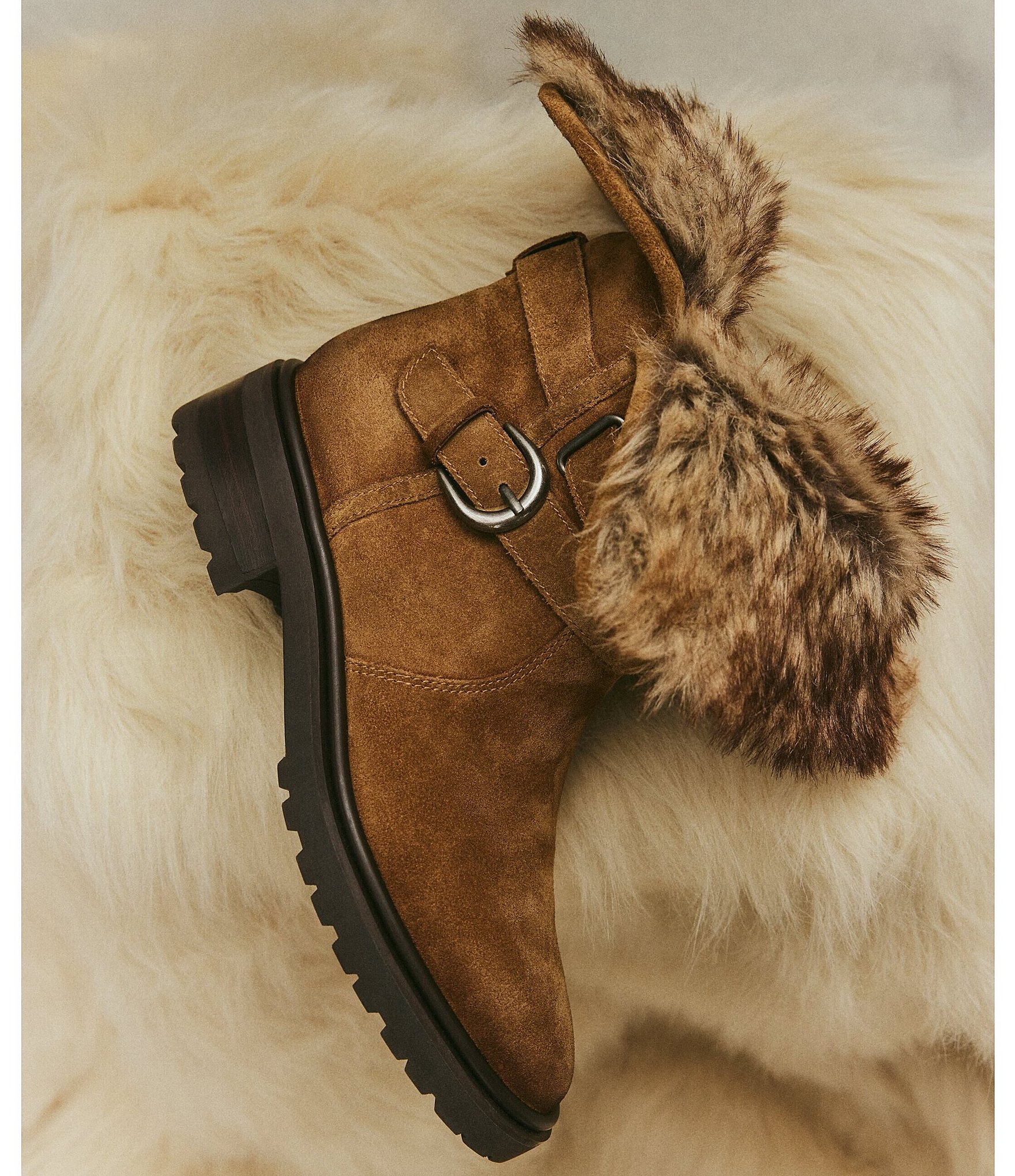 Sam Edelman Sophi Suede Faux Fur Lined Booties