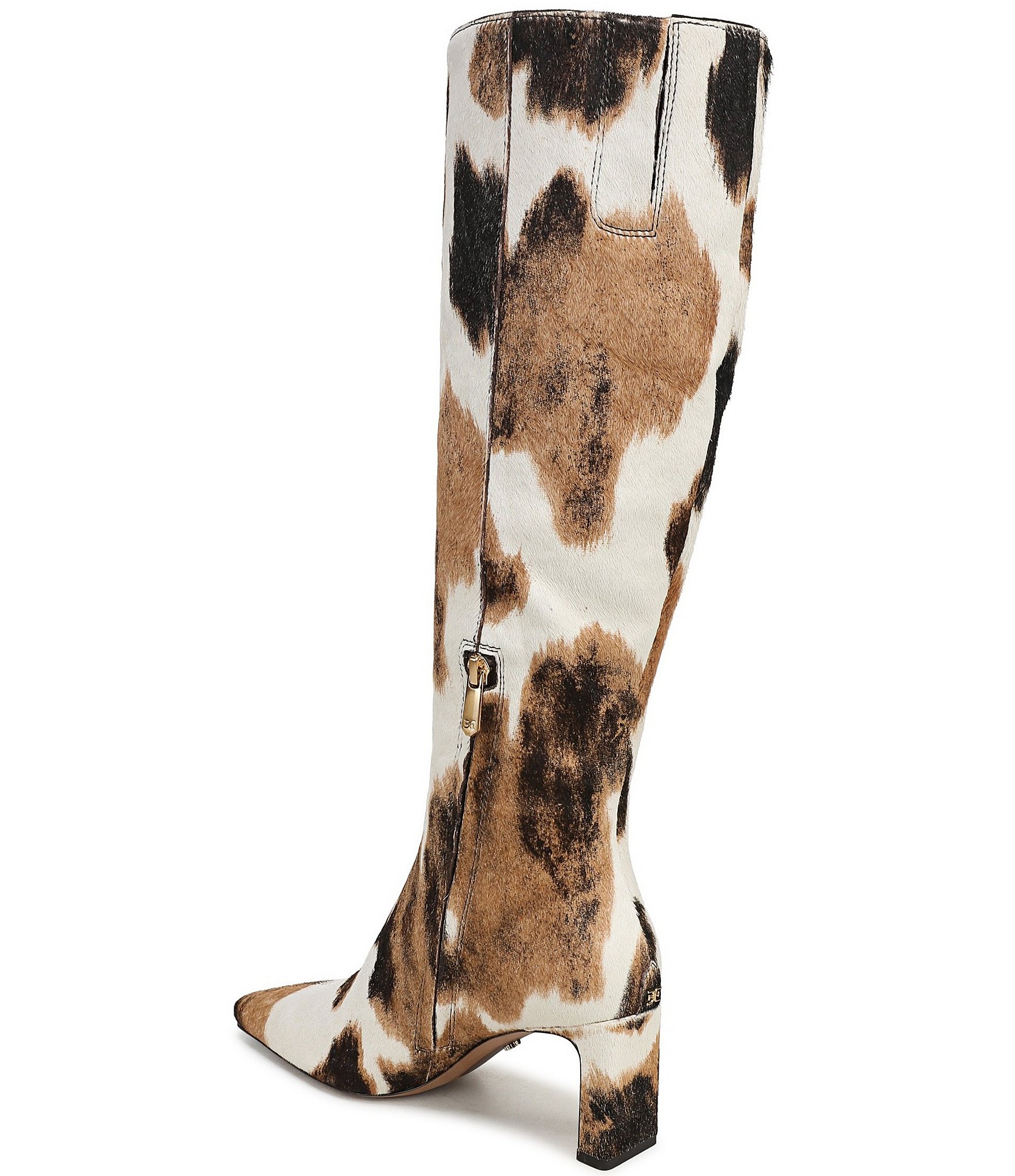 Sam Edelman Sylvia Cow Print Calf Hair Tall Dress Boots