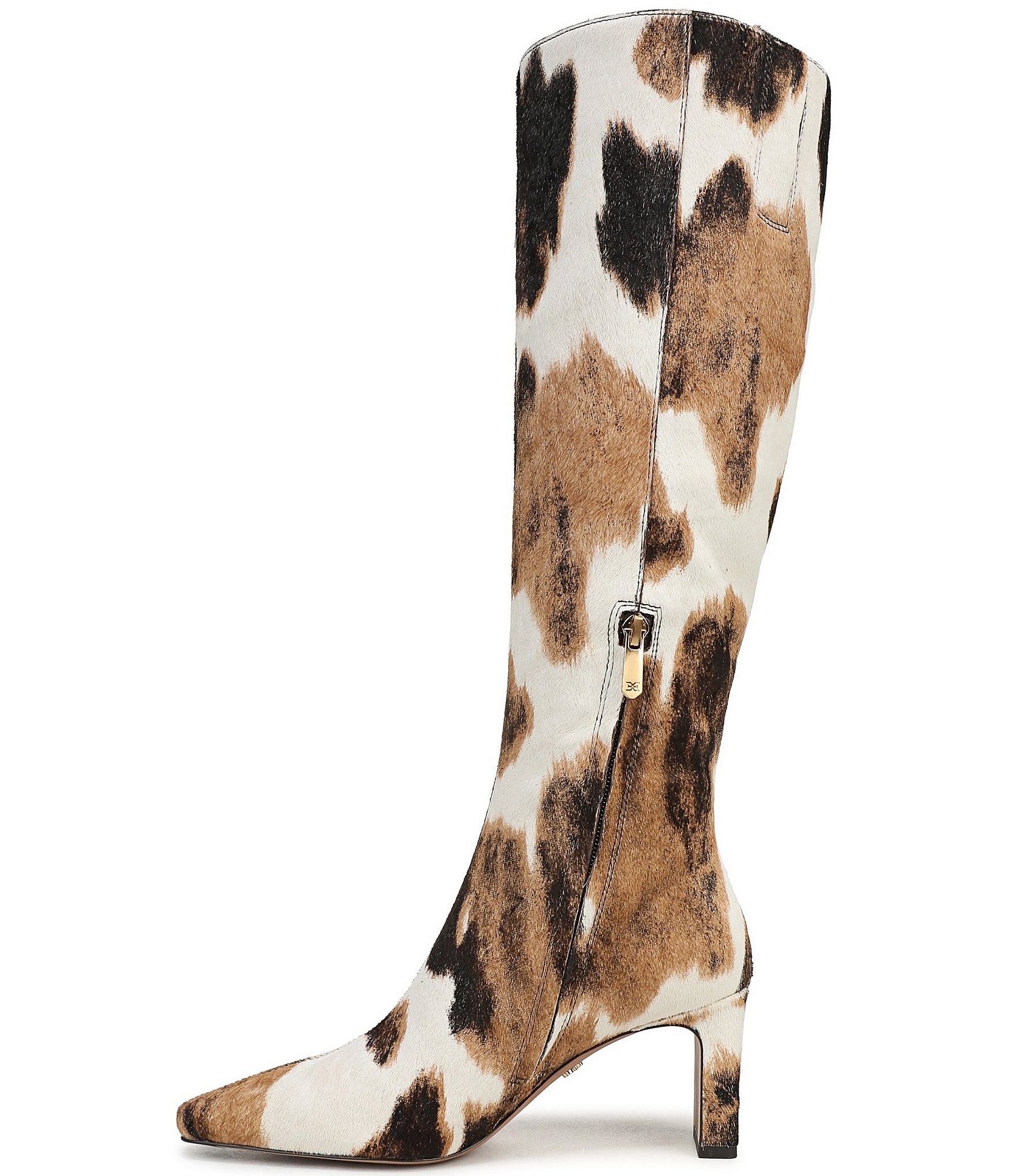 Sam Edelman Sylvia Cow Print Calf Hair Tall Dress Boots