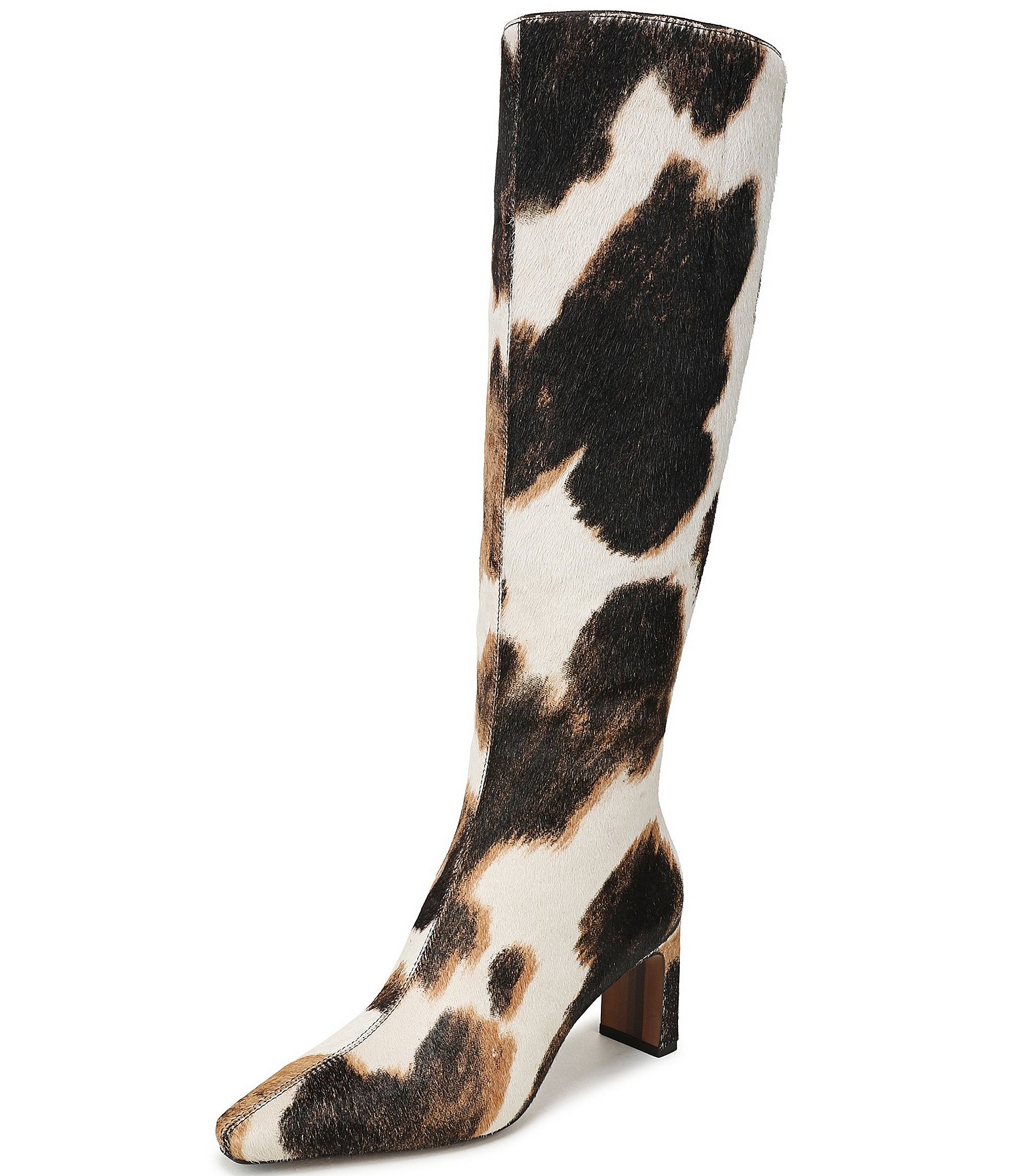 Sam Edelman Sylvia Cow Print Calf Hair Tall Dress Boots