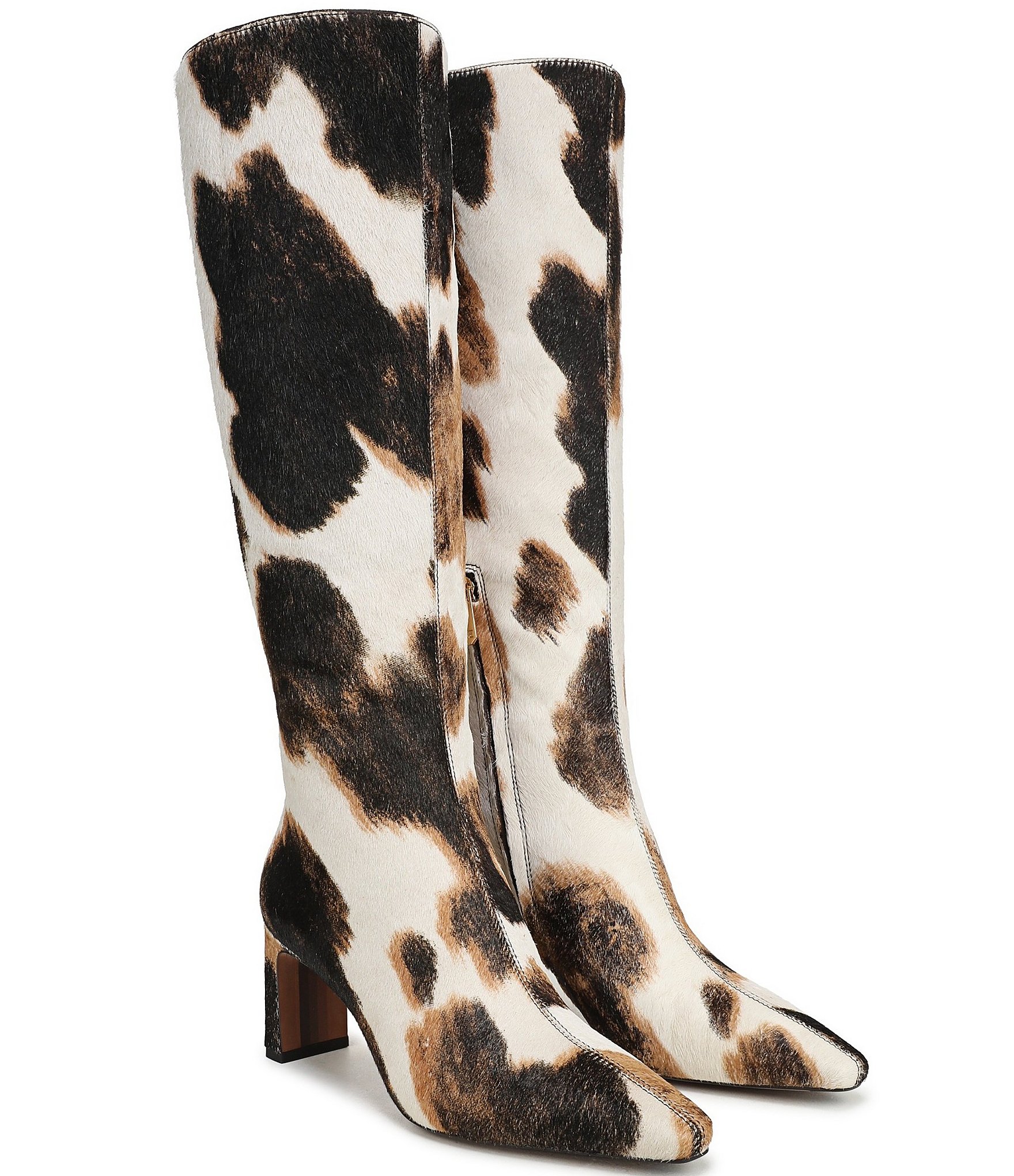 Sam Edelman Sylvia Cow Print Calf Hair Tall Dress Boots