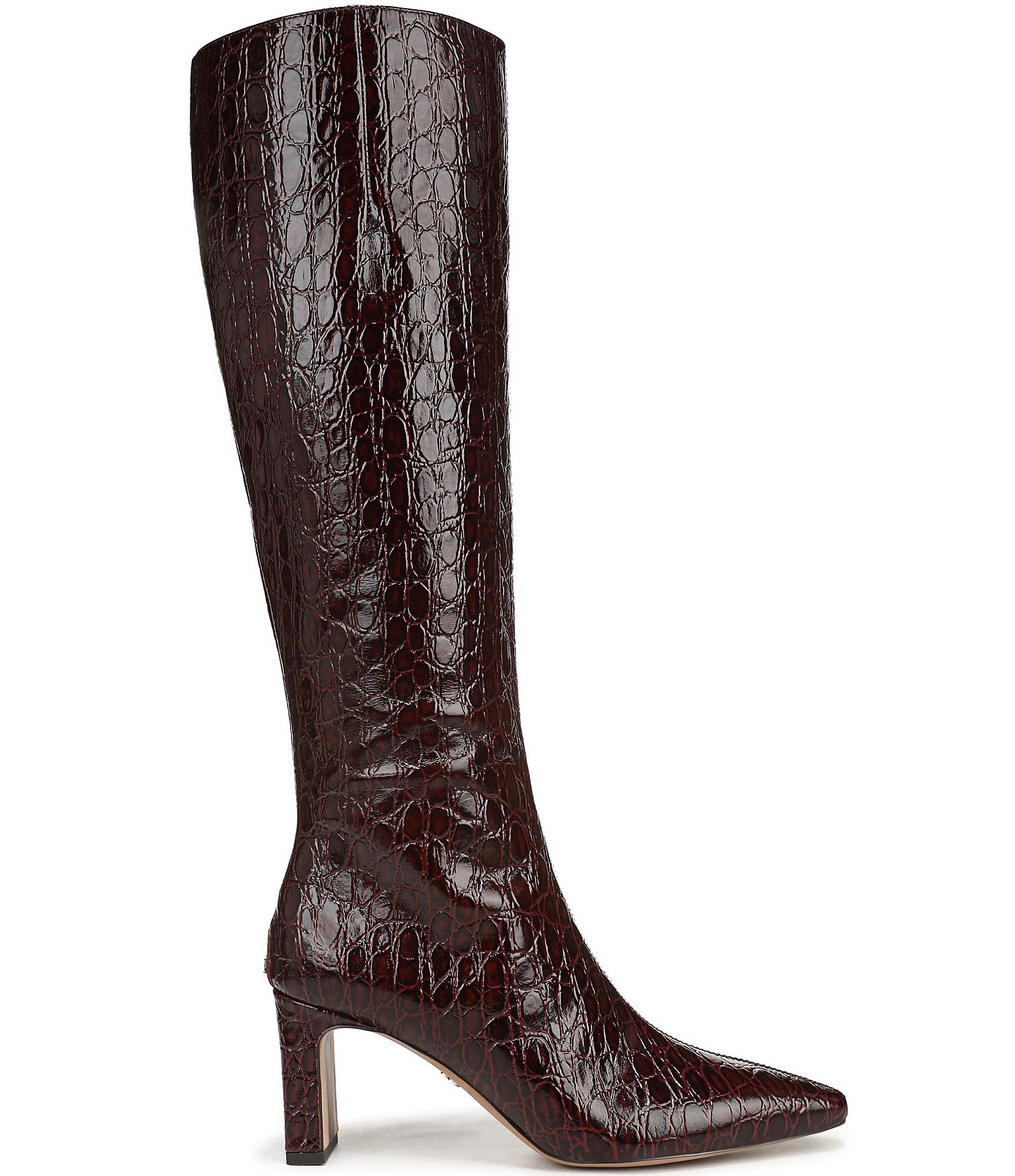 Sam Edelman Sylvia Crocodile Embossed Leather Tall Dress Boots