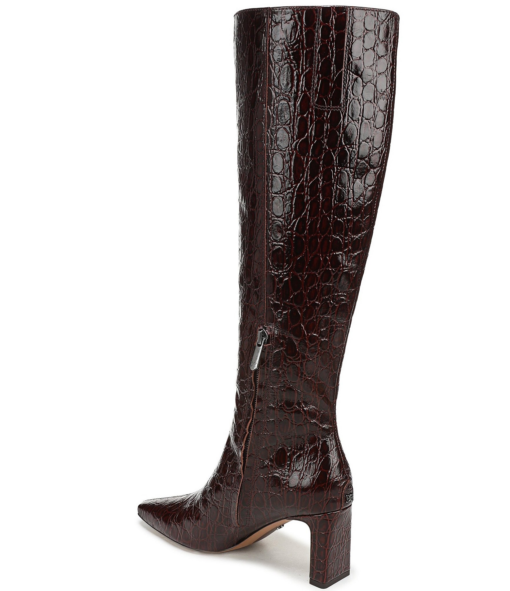 Sam Edelman Sylvia Crocodile Embossed Leather Tall Dress Boots