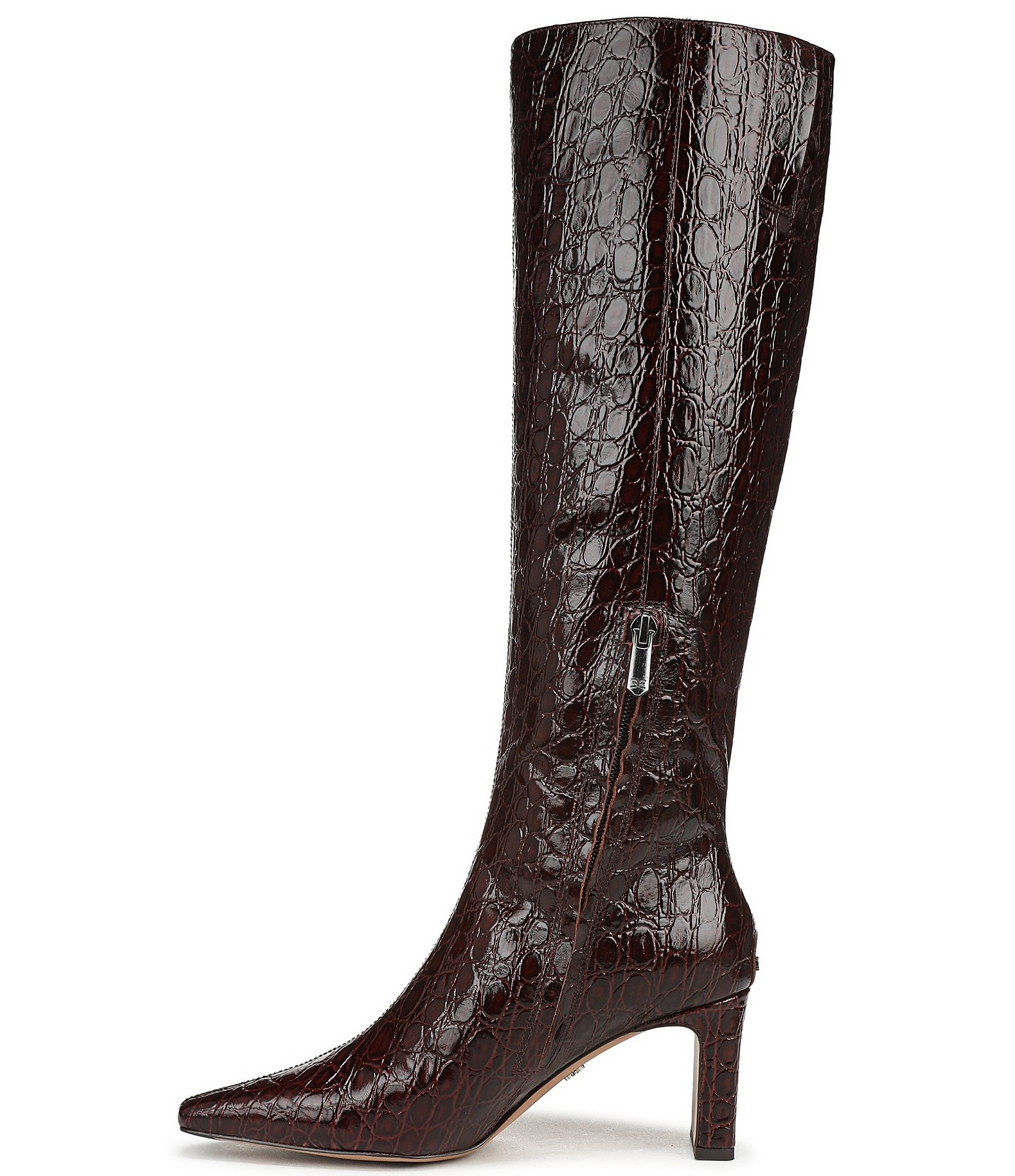 Sam Edelman Sylvia Crocodile Embossed Leather Tall Dress Boots