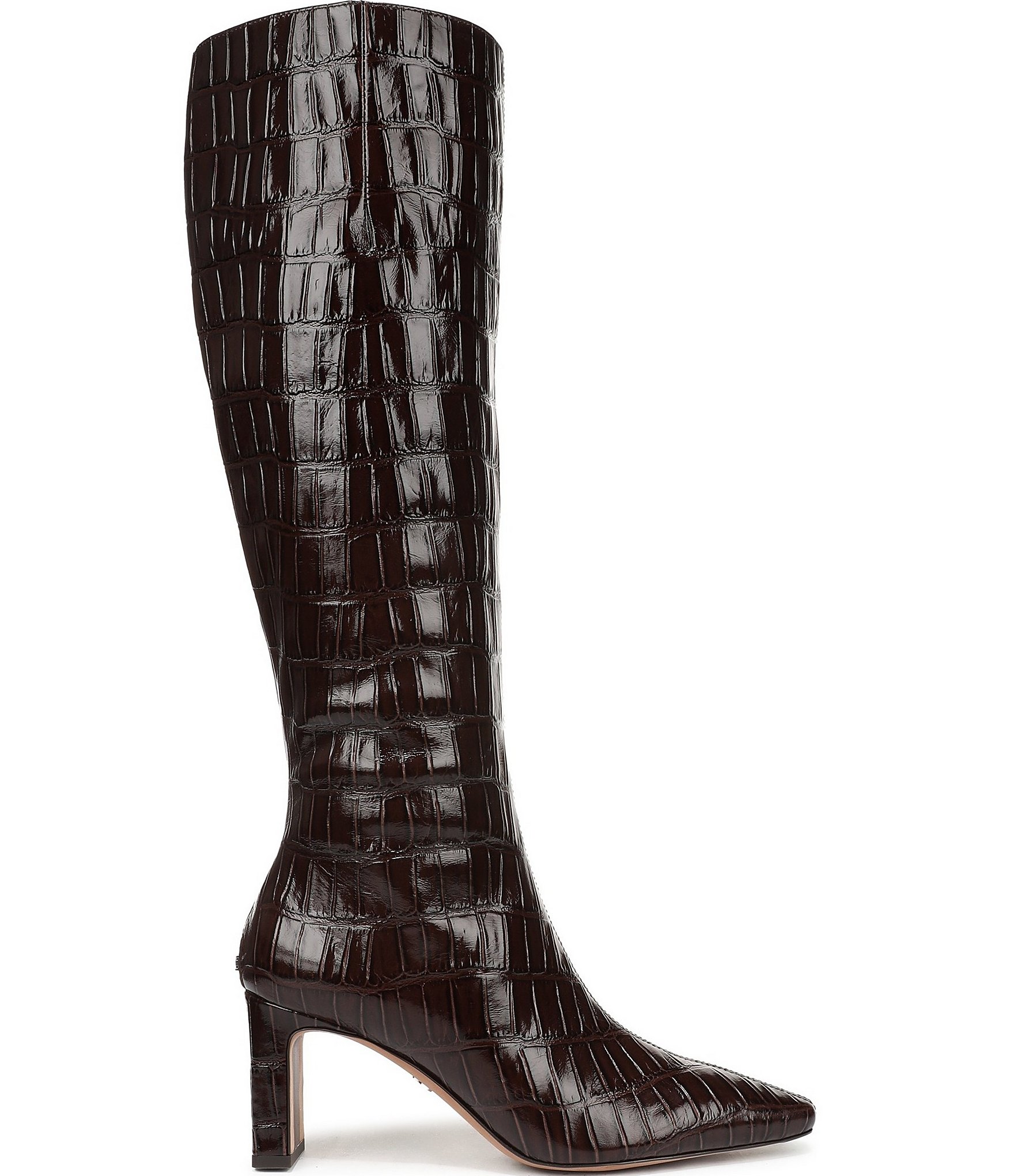 Sam Edelman Sylvia Crocodile Embossed Leather Tall Dress Boots