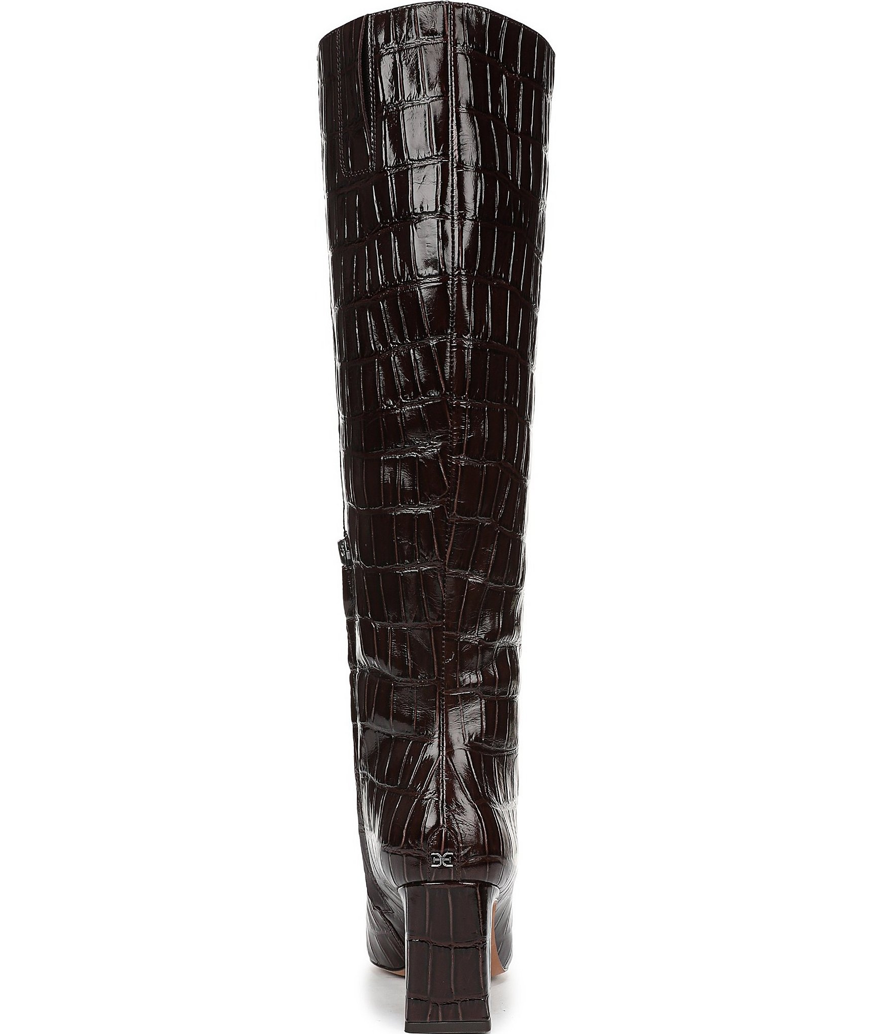 Sam Edelman Sylvia Crocodile Embossed Leather Tall Dress Boots