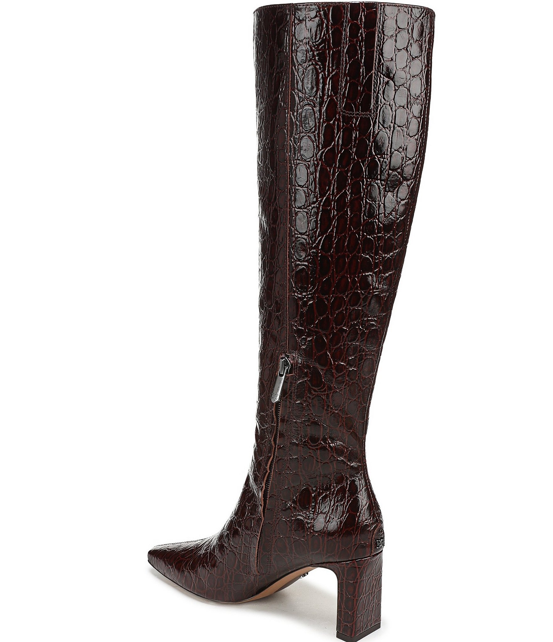 Sam Edelman Sylvia Crocodile Embossed Leather Tall Dress Boots