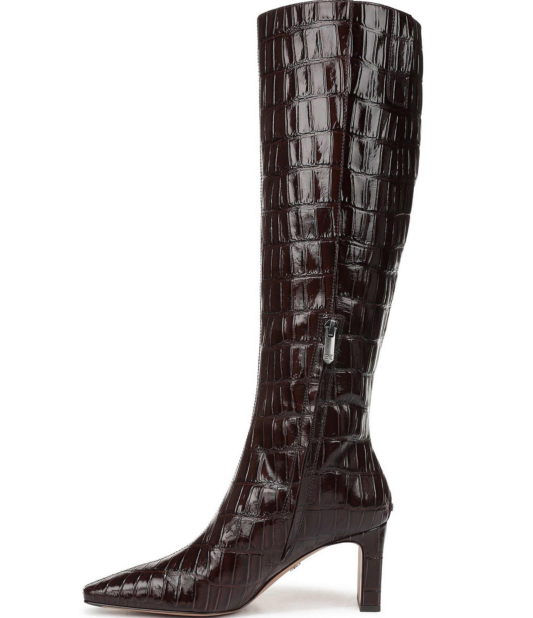 Sam Edelman Sylvia Crocodile Embossed Leather Tall Dress Boots