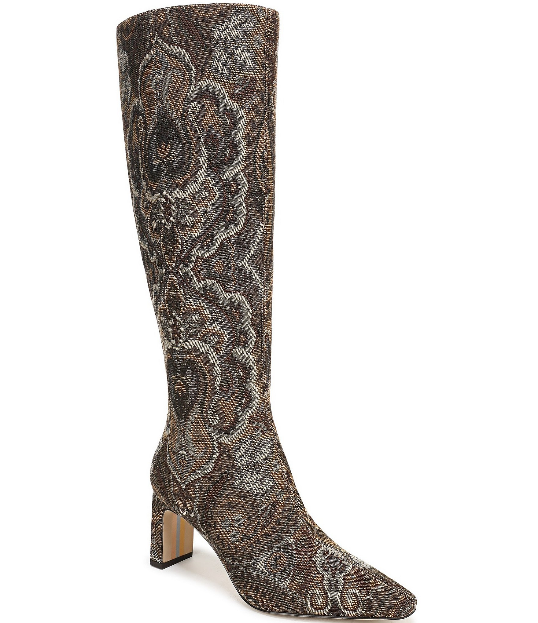 Sam Edelman Sylvia Paisley Print Fabric Tall Dress Boots