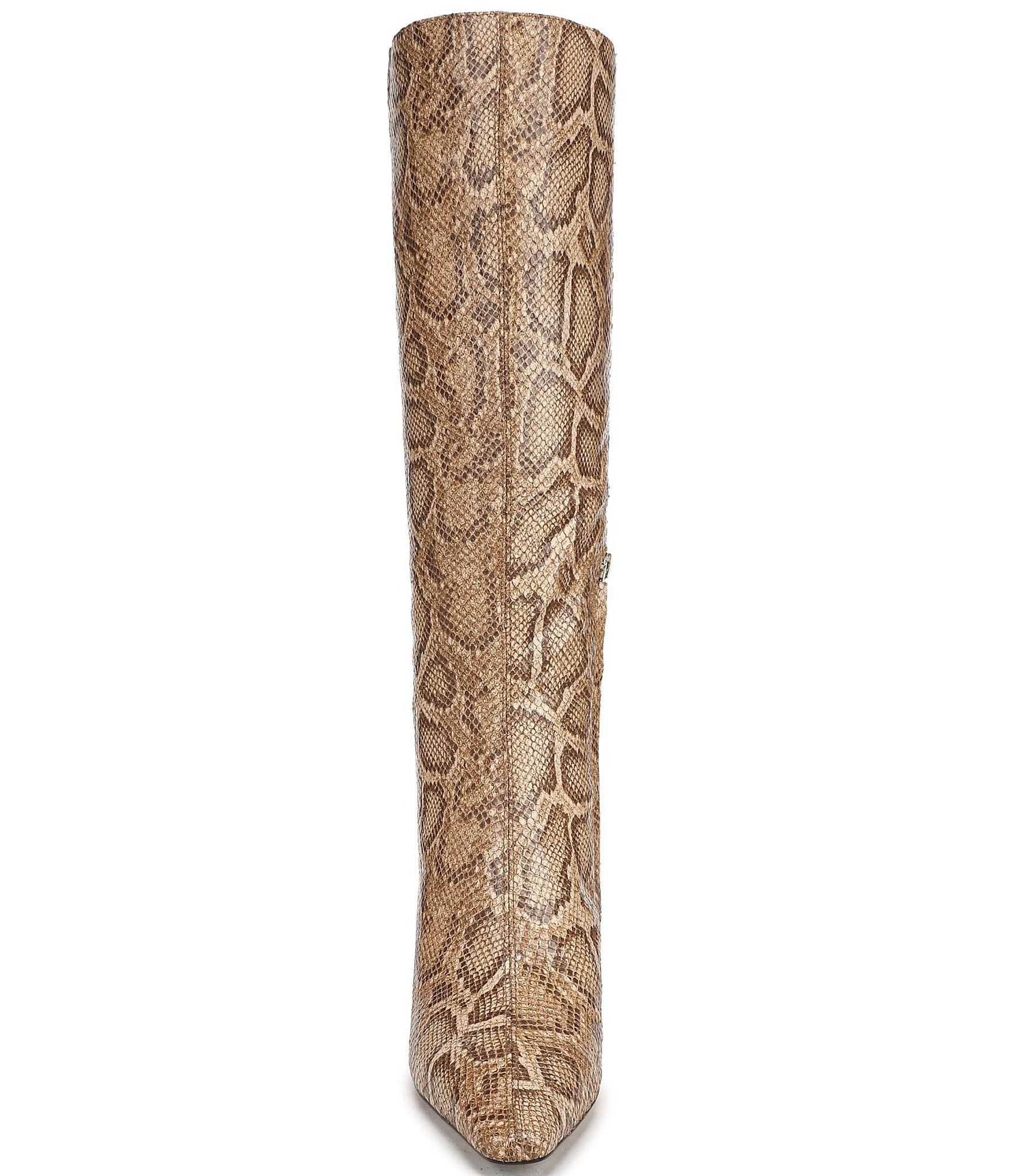 Sam Edelman Sylvia Snake Print Leather Tall Dress Boots