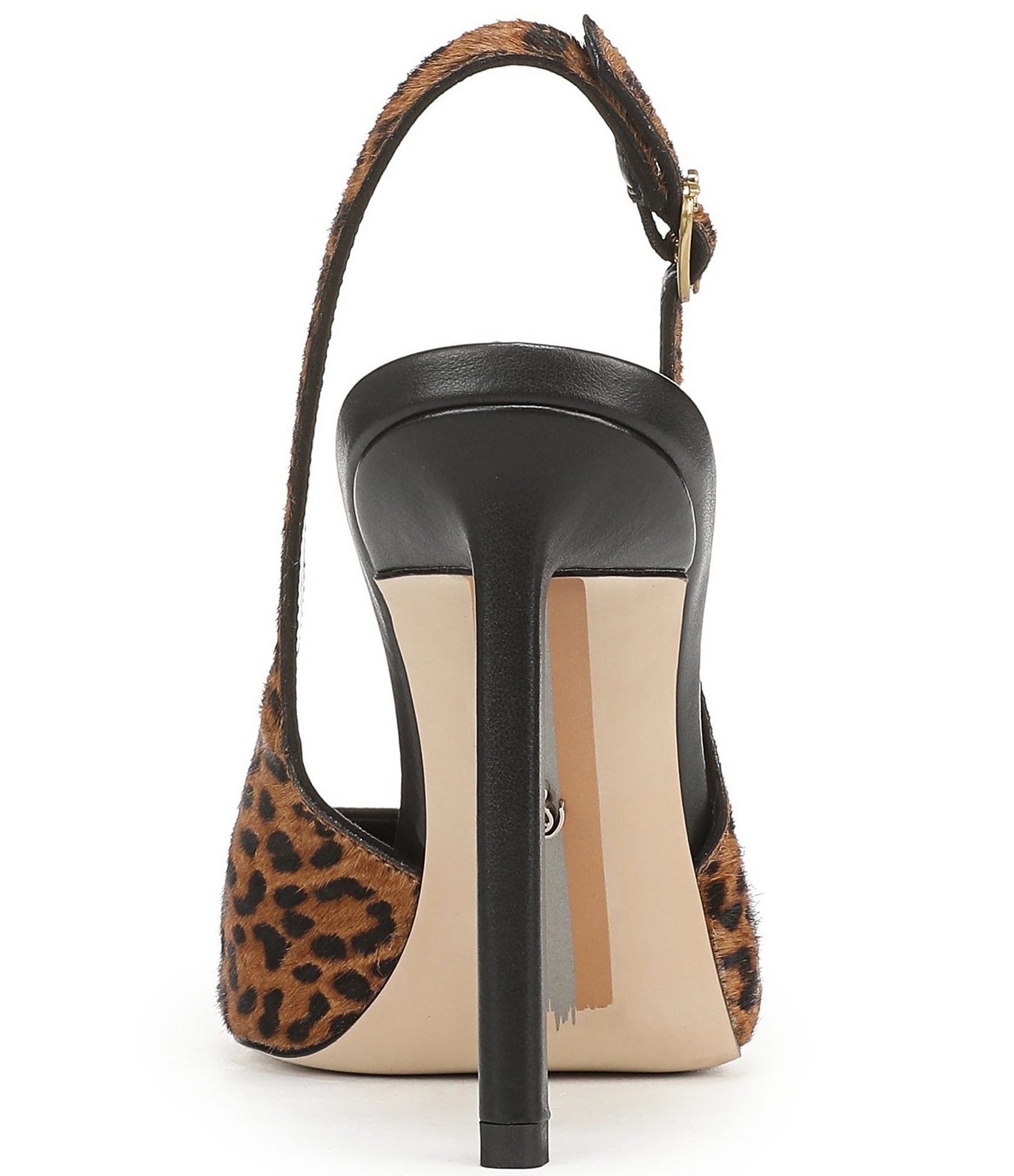 Sam Edelman Tegan Leopard Print Calf Hair Pointed Toe Stiletto Slingback Pumps