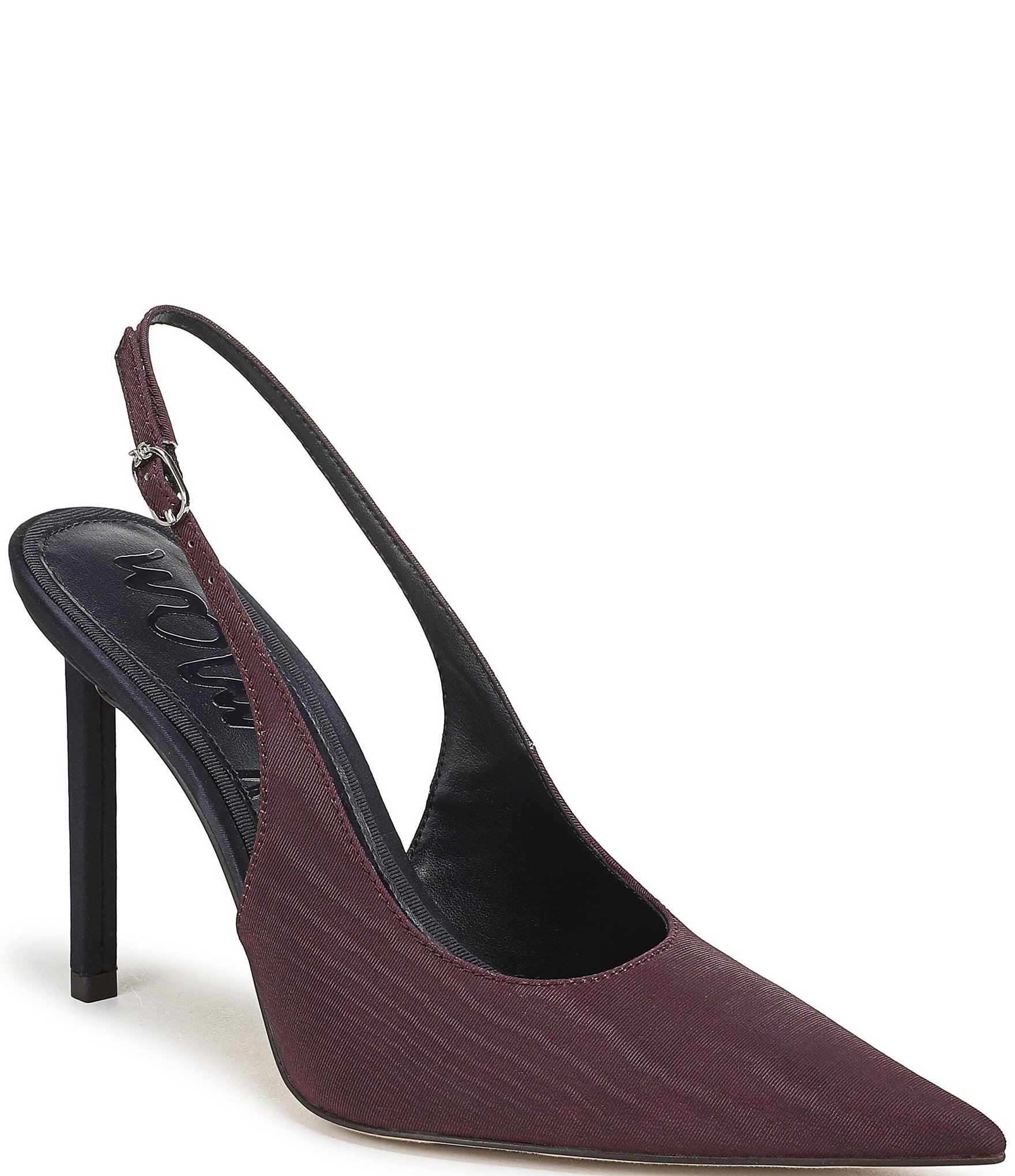 Sam Edelman Tegan Textured Fabric Pointed Toe Stiletto Slingback Pumps