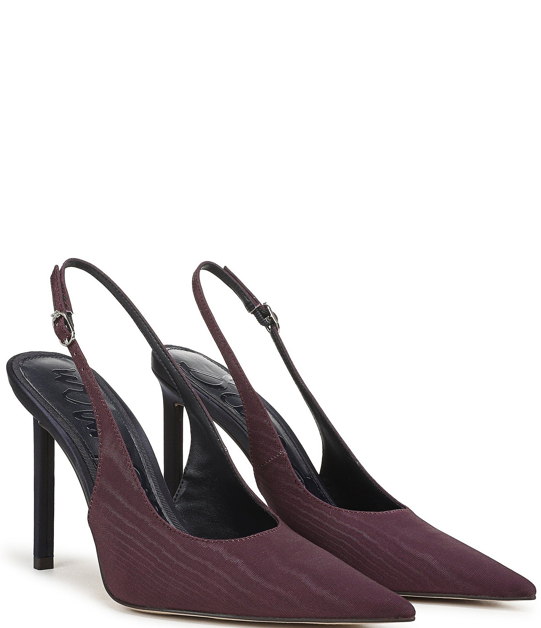 Sam Edelman Tegan Textured Fabric Pointed Toe Stiletto Slingback Pumps