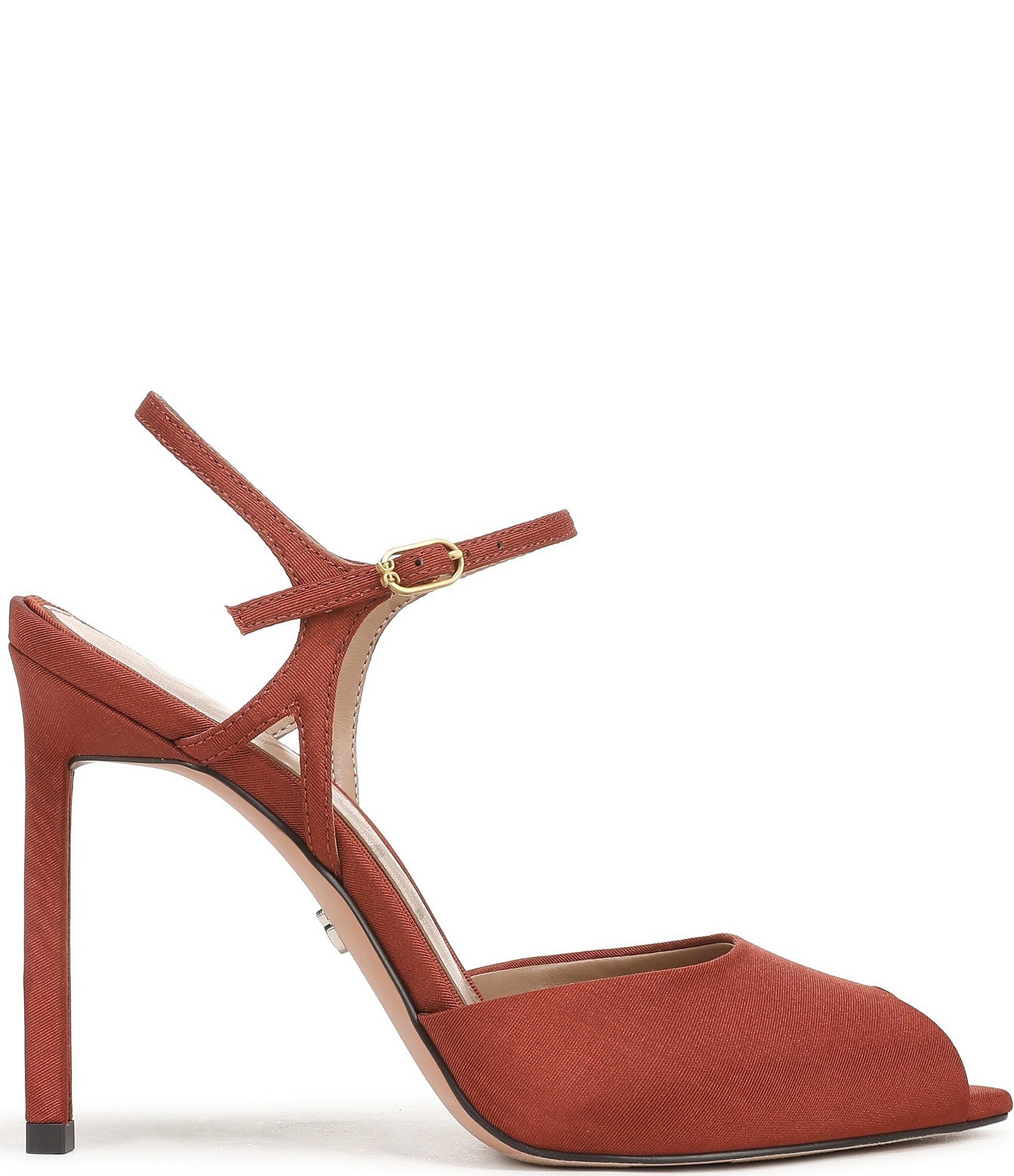 Sam Edelman Tinslie Moire Ankle Strap Pointed Peep Toe Pumps