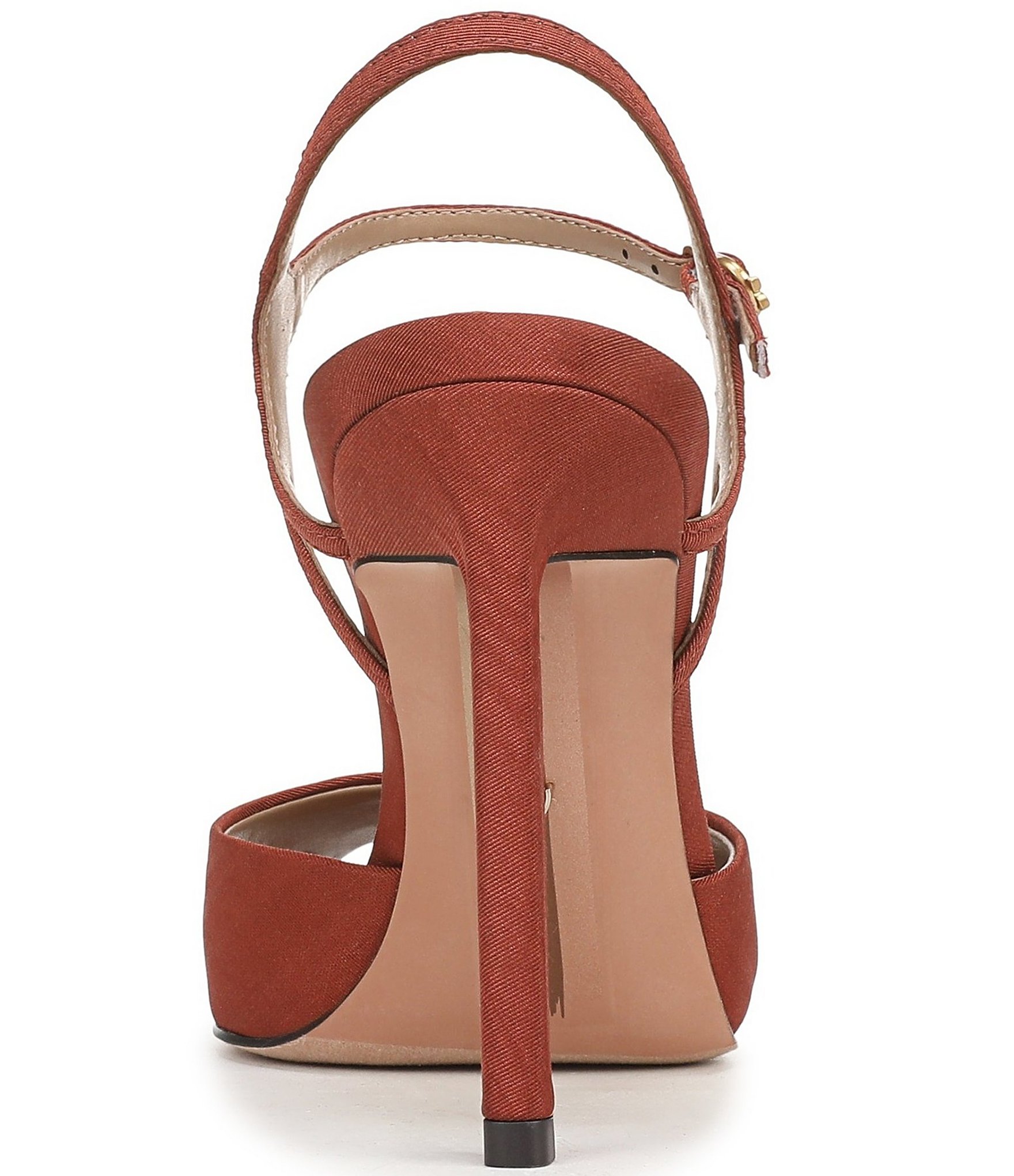 Sam Edelman Tinslie Moire Ankle Strap Pointed Peep Toe Pumps