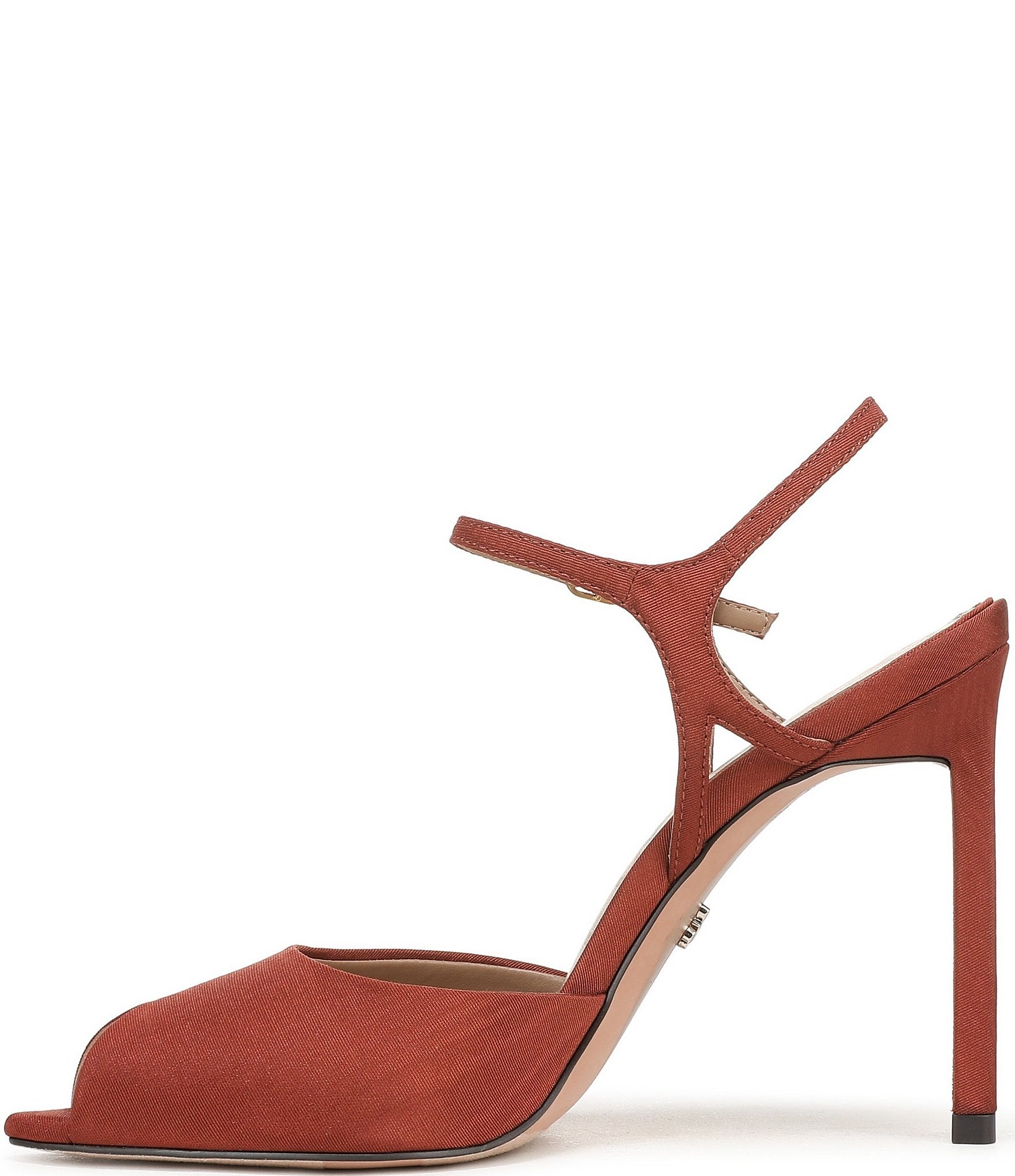 Sam Edelman Tinslie Moire Ankle Strap Pointed Peep Toe Pumps