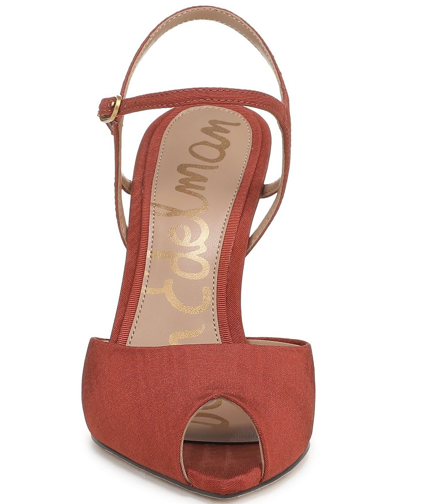 Sam Edelman Tinslie Moire Ankle Strap Pointed Peep Toe Pumps