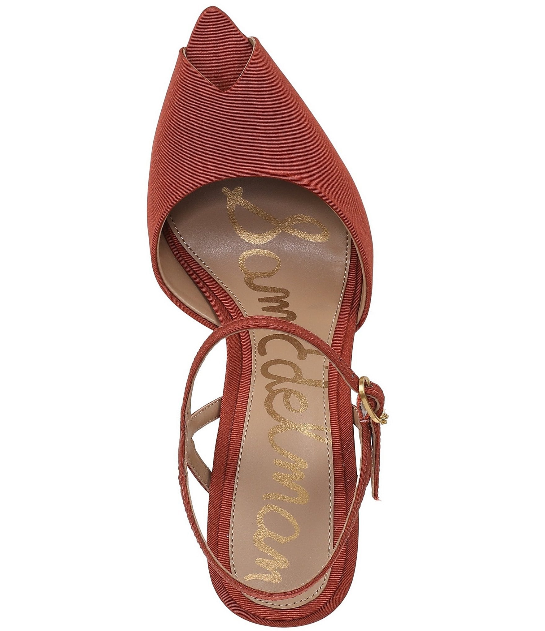 Sam Edelman Tinslie Moire Ankle Strap Pointed Peep Toe Pumps