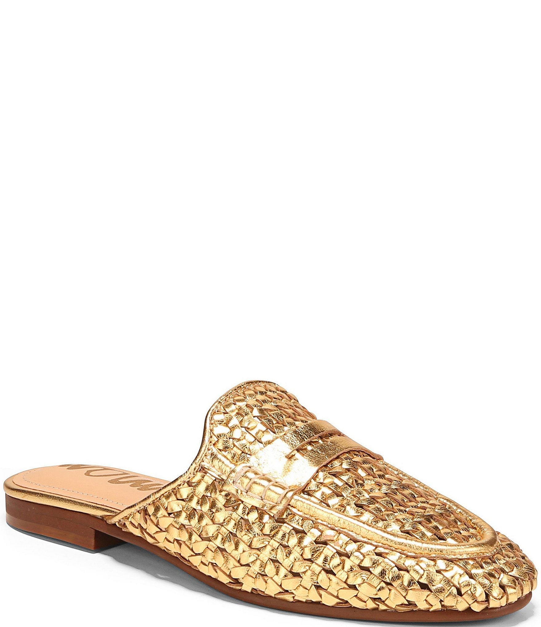Sam Edelman Tullie Woven Metallic Leather Mules