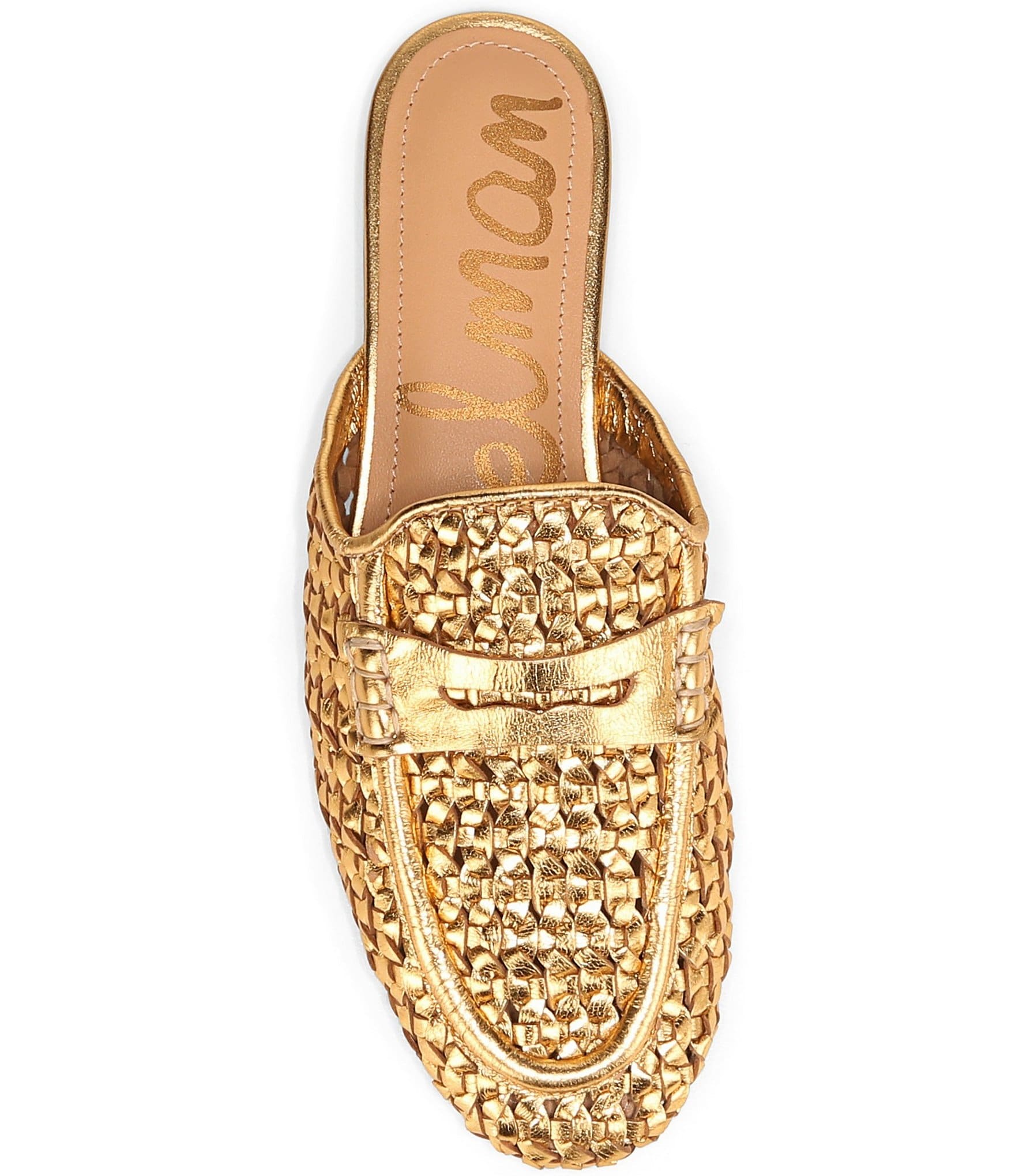 Sam Edelman Tullie Woven Metallic Leather Mules
