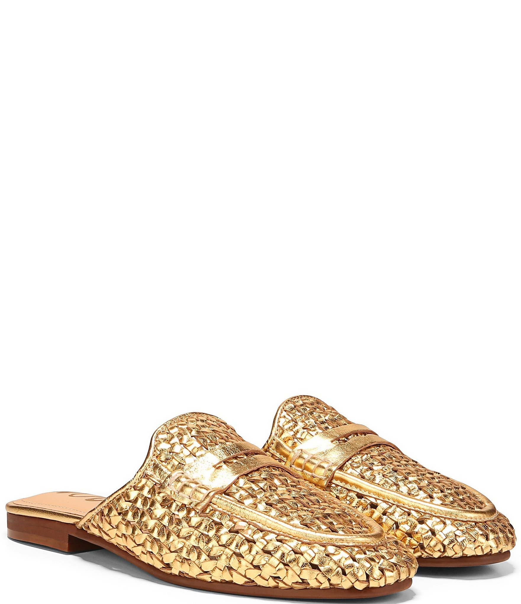 Sam Edelman Tullie Woven Metallic Leather Mules