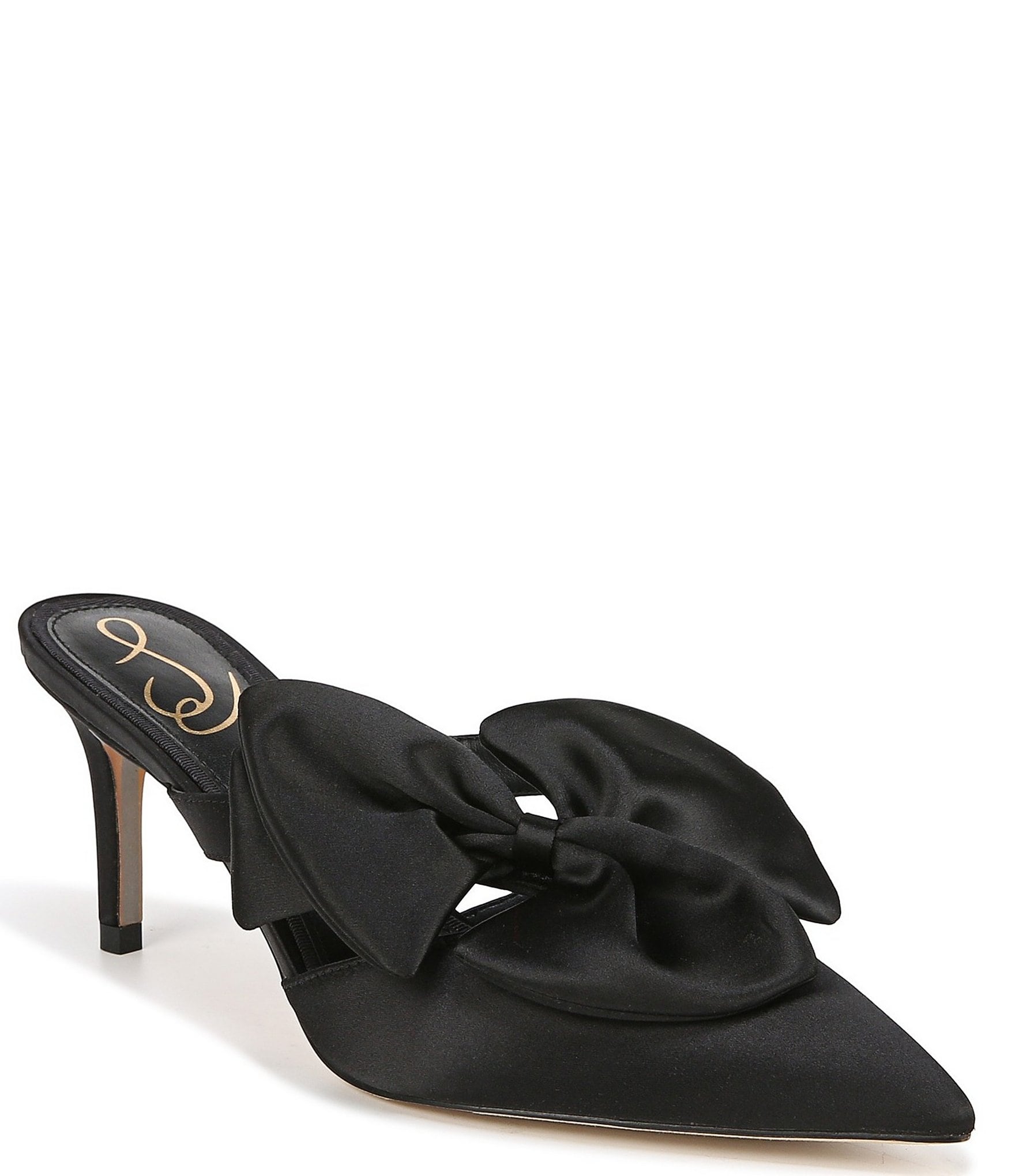 Satin bow hot sale mules