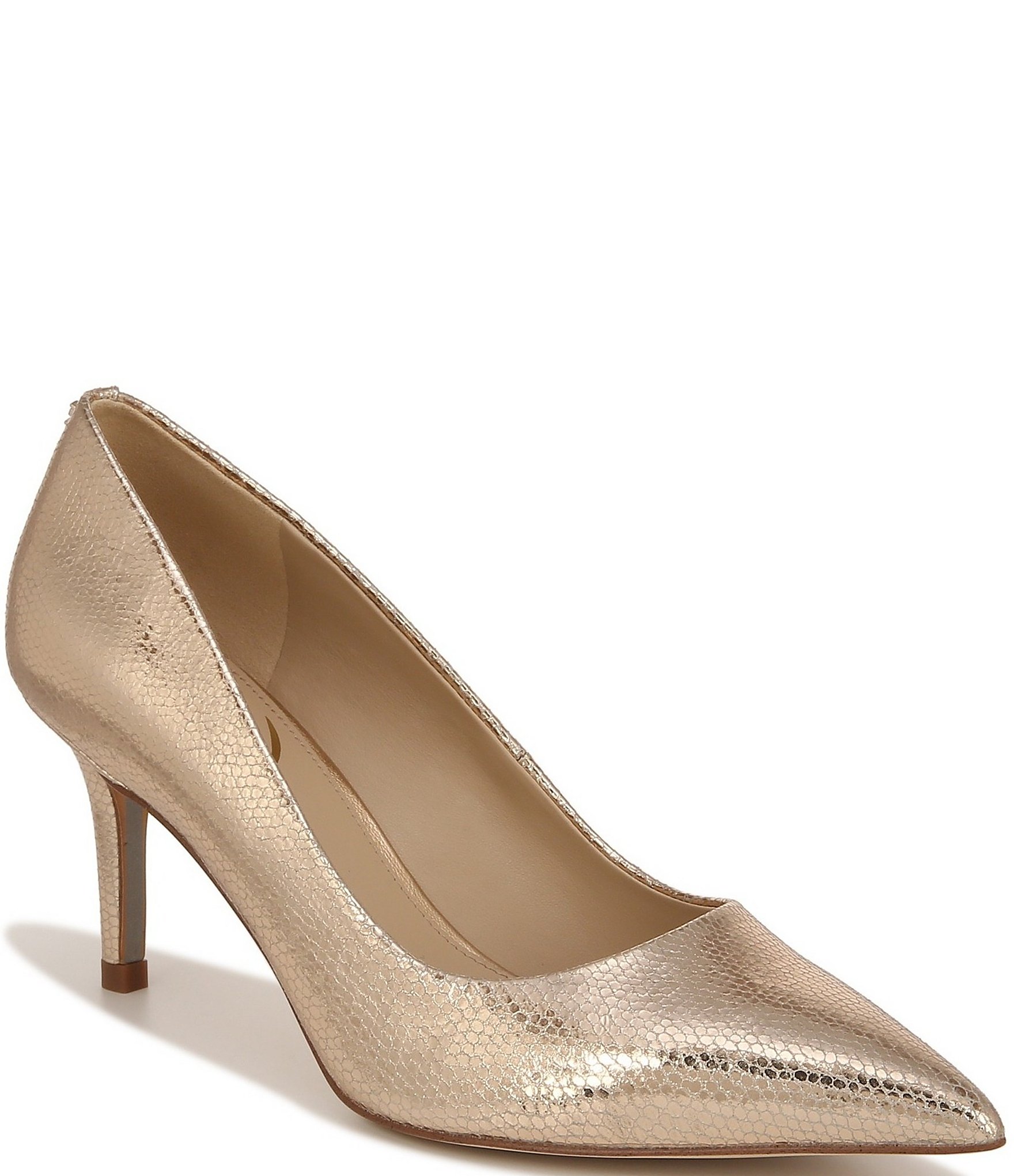 Sam Edelman Vienna Metallic Leather Pointed Toe Pumps | Dillard's