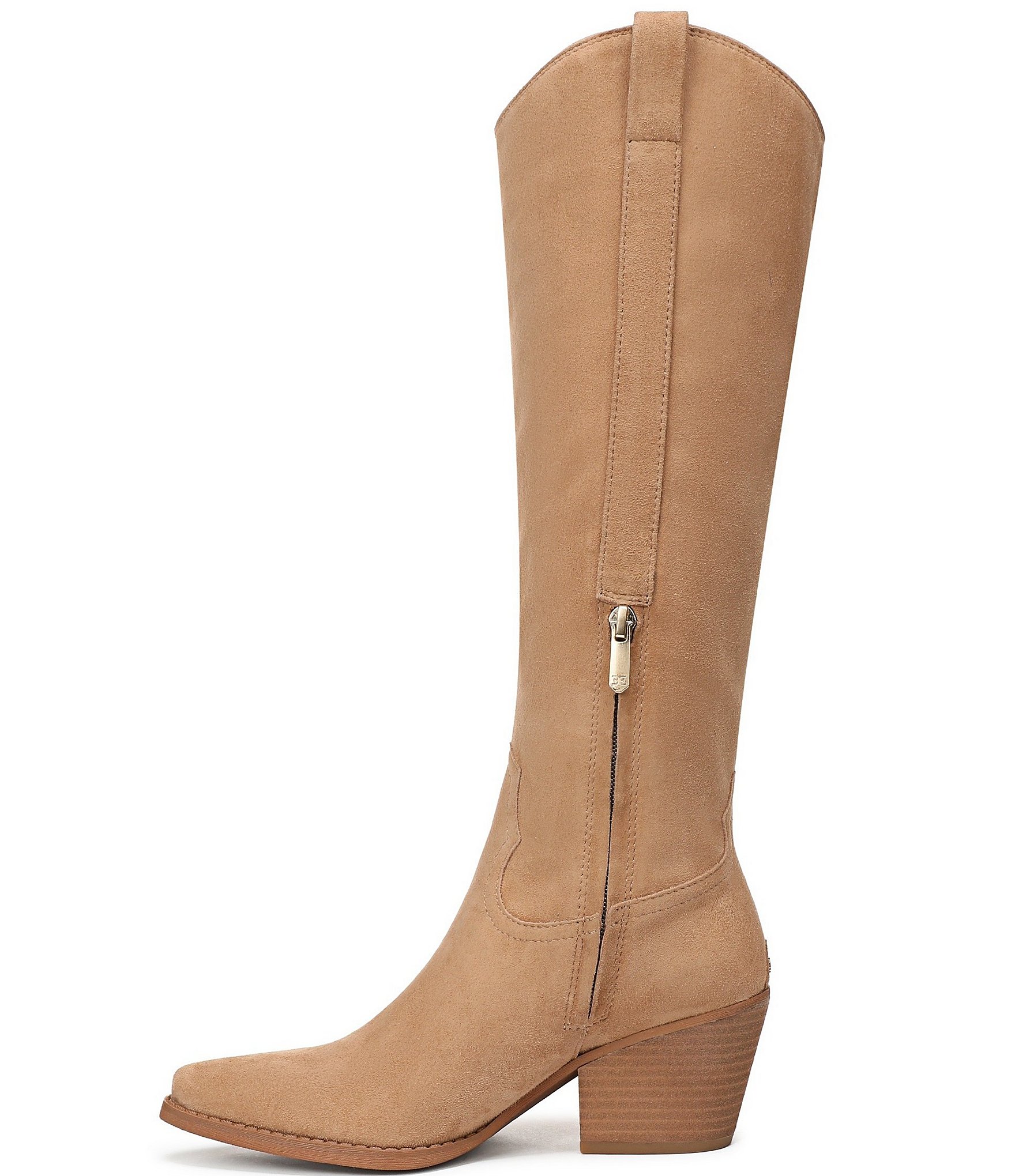 Sam Edelman Wyatt Suede Point Toe Tall Western Boots