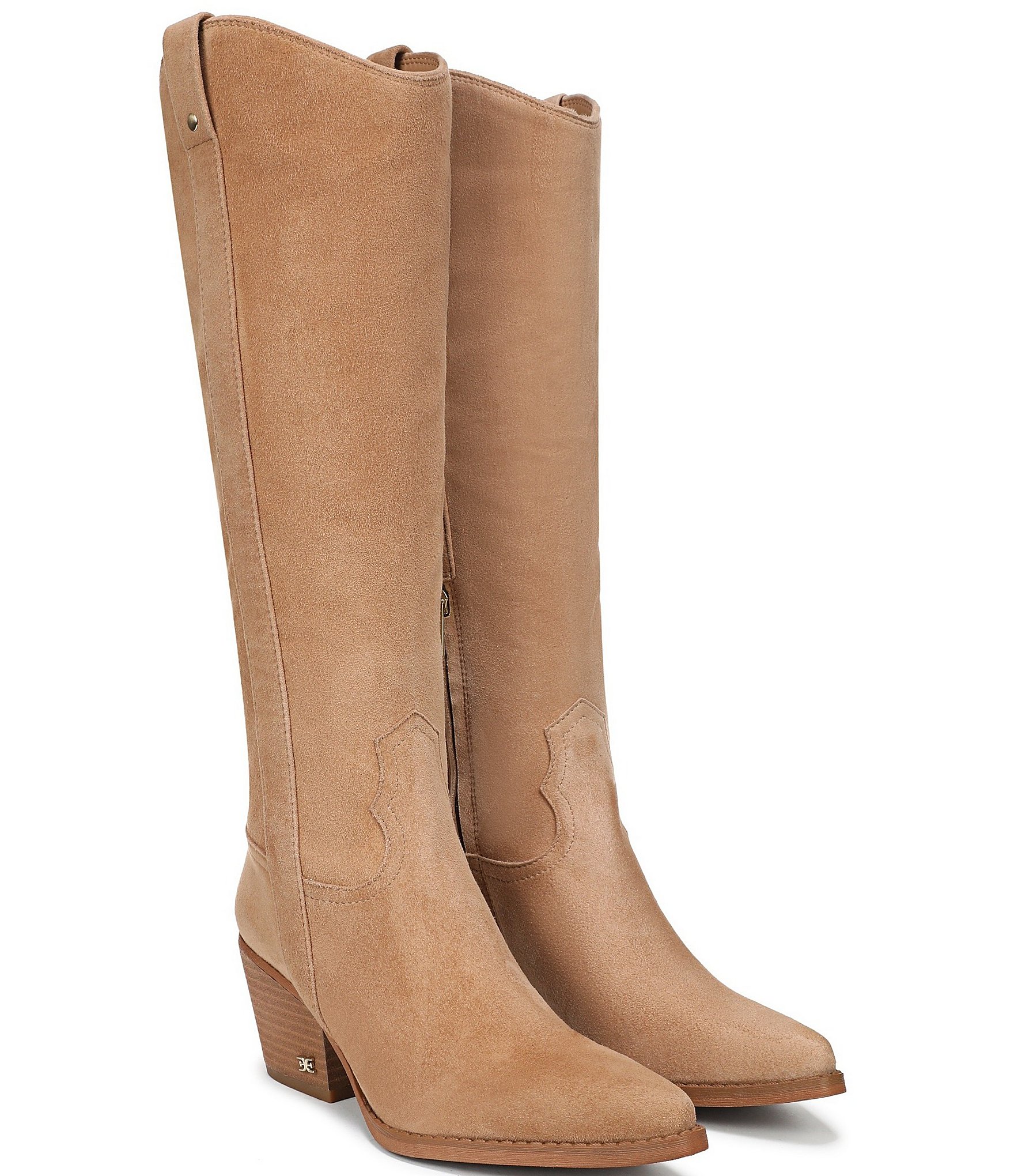 Sam Edelman Wyatt Suede Point Toe Tall Western Boots