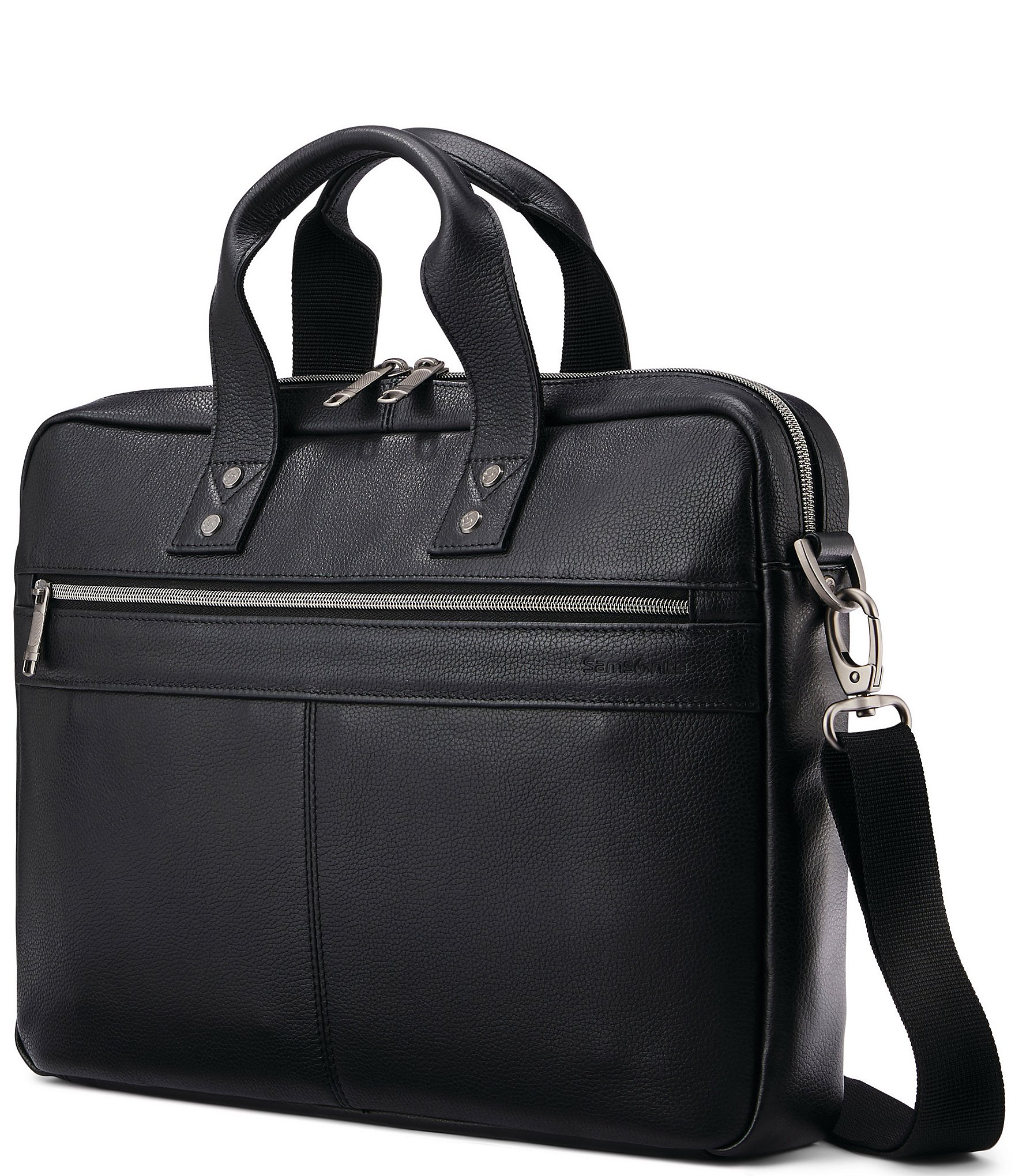 Samsonite Classic Leather Slim Briefcase | Dillard's