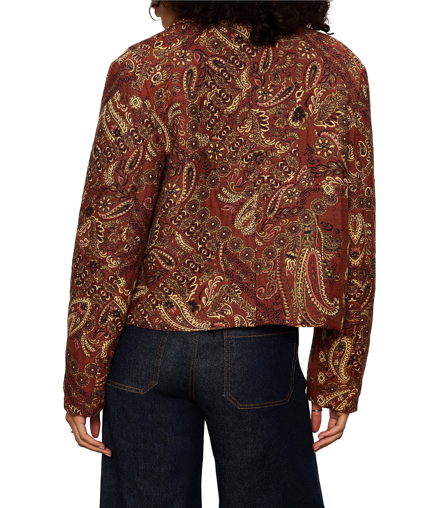 Sanctuary Avid Tapestry Printed Collared Long Sleeve Button Front Coordinating Jacket