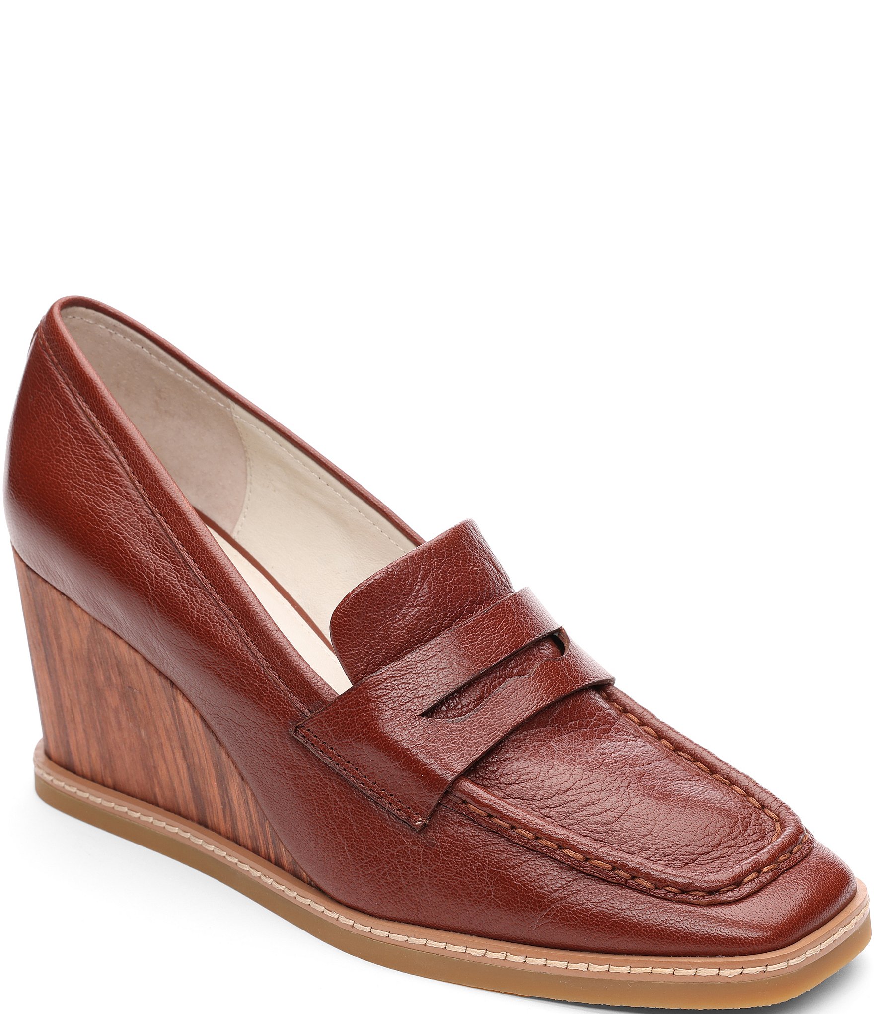 Sanctuary Cadence Leather Wedge Penny Loafers | Dillard's