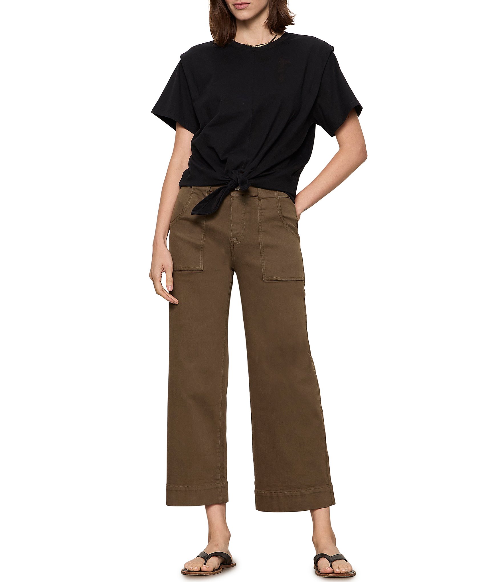 Sanctuary Insider Crop Straight Leg Twill Pants