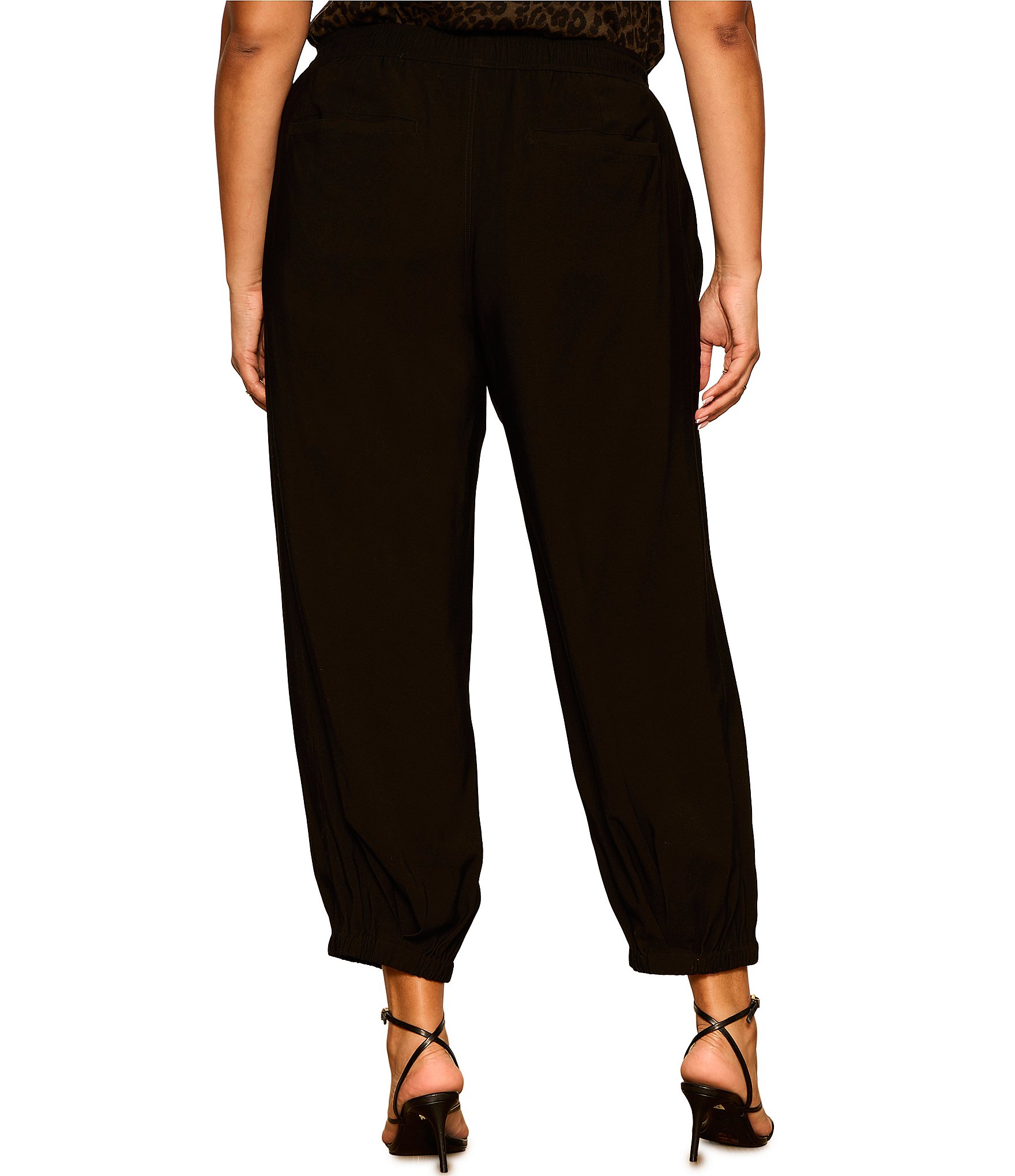 Sanctuary Plus Size Micro Balloon Leg Pull-On Twill Pants