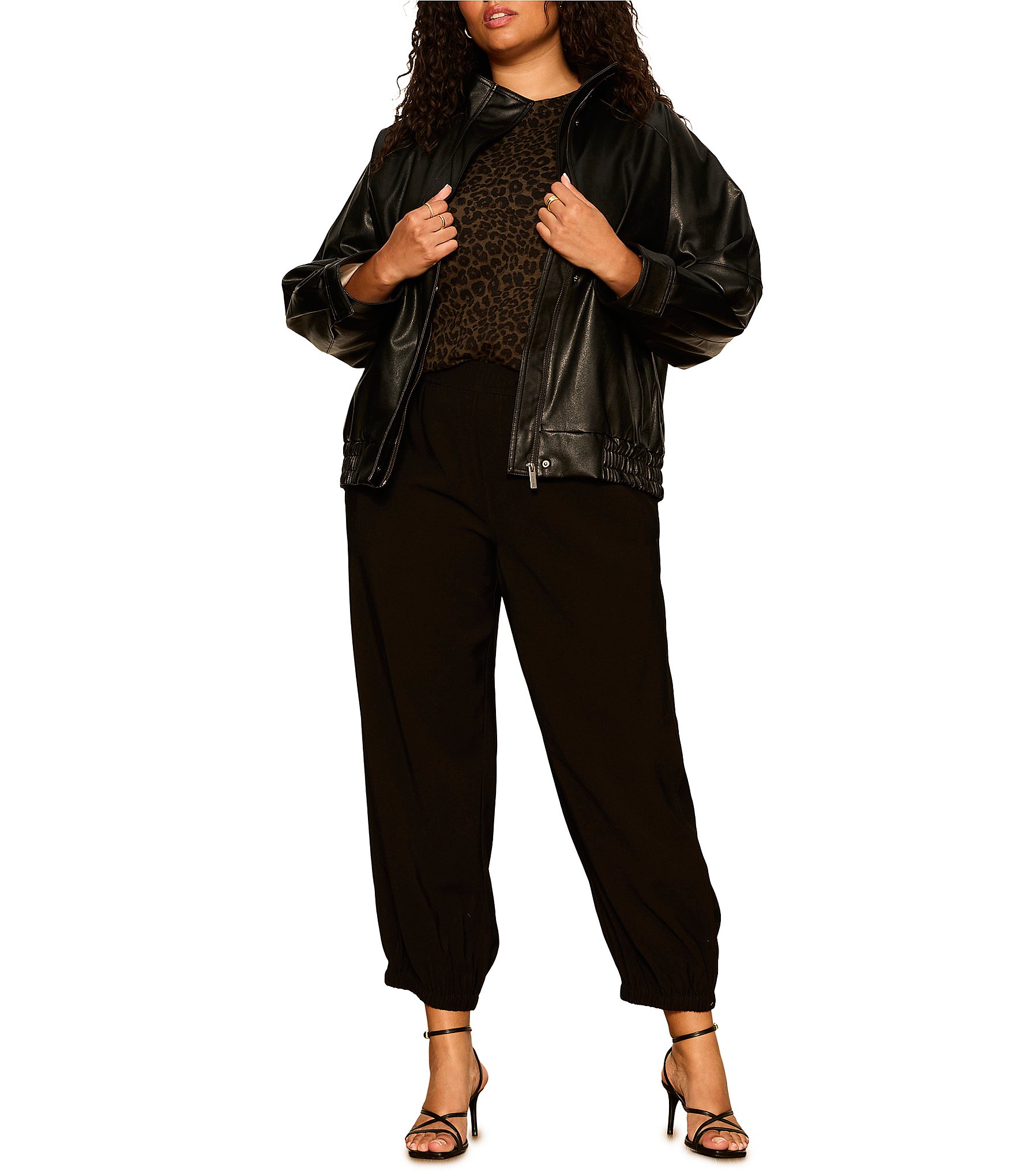 Sanctuary Plus Size Micro Balloon Leg Pull-On Twill Pants