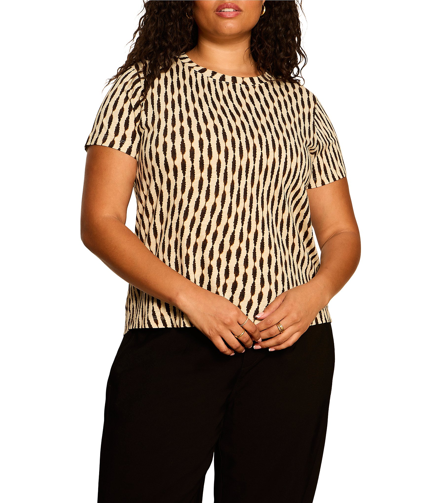 Sanctuary Plus Size The Perfect Tee Printed Crew Neck Short Sleeve Top