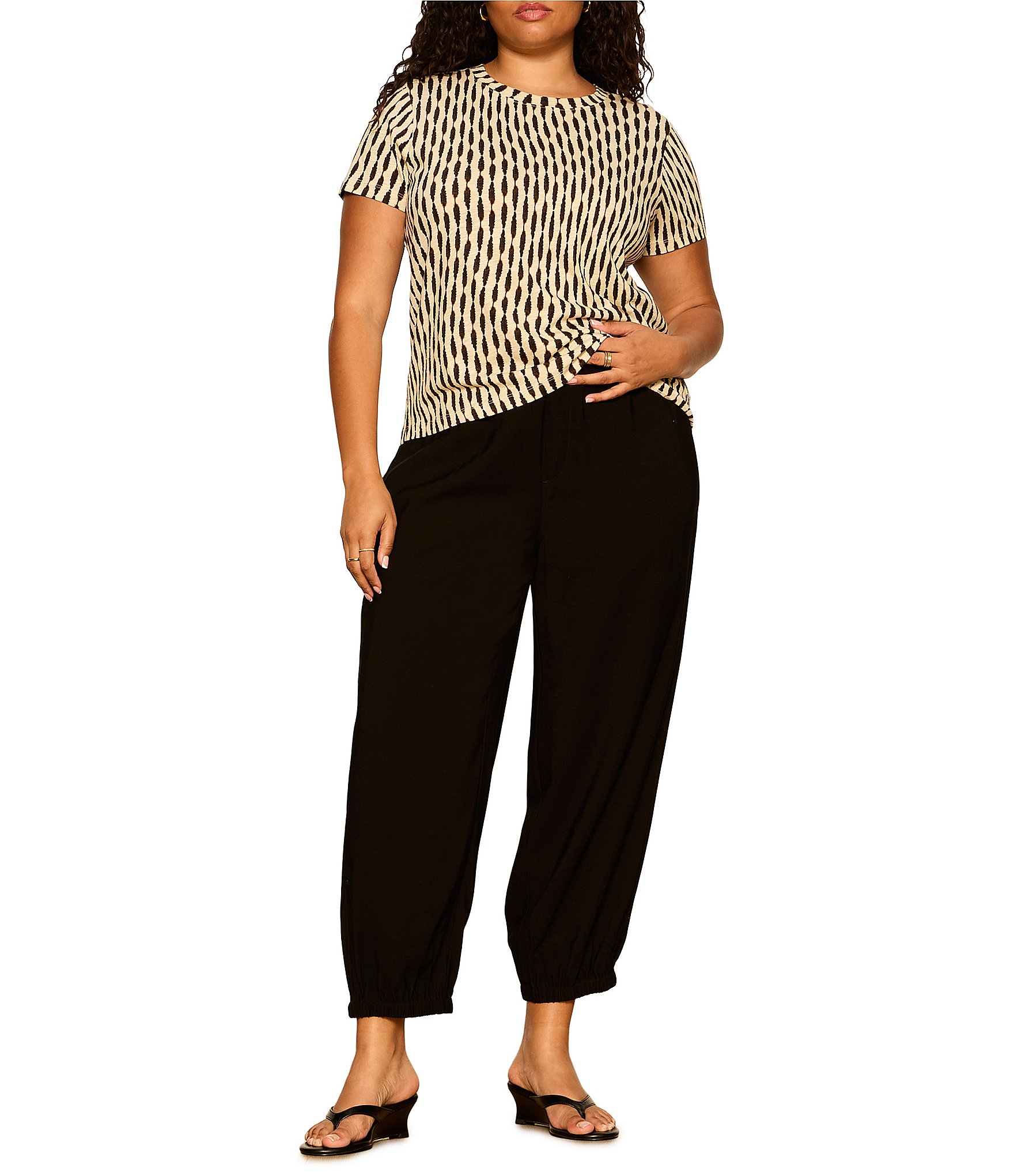 Sanctuary Plus Size The Perfect Tee Printed Crew Neck Short Sleeve Top