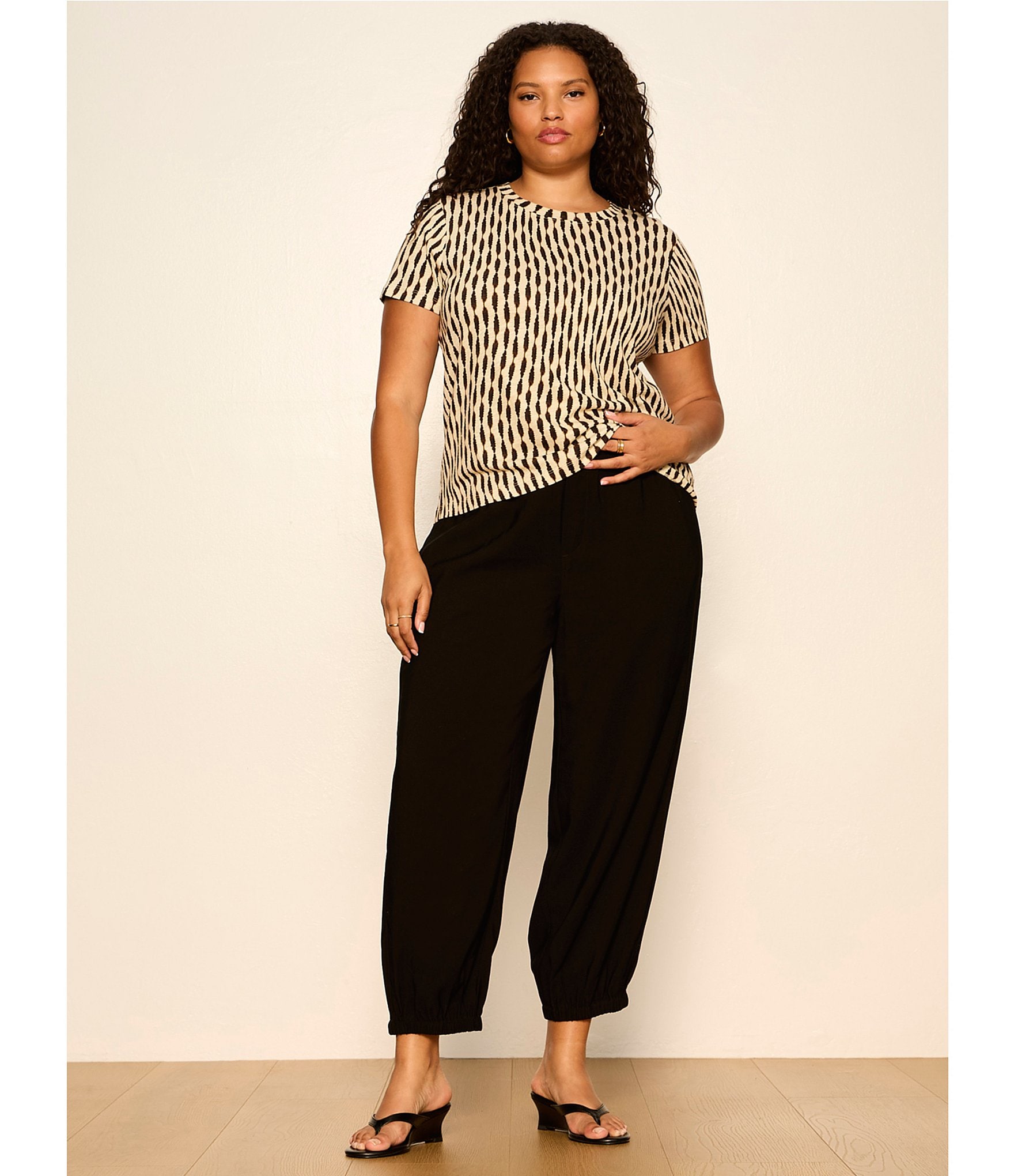 Sanctuary Plus Size The Perfect Tee Printed Crew Neck Short Sleeve Top