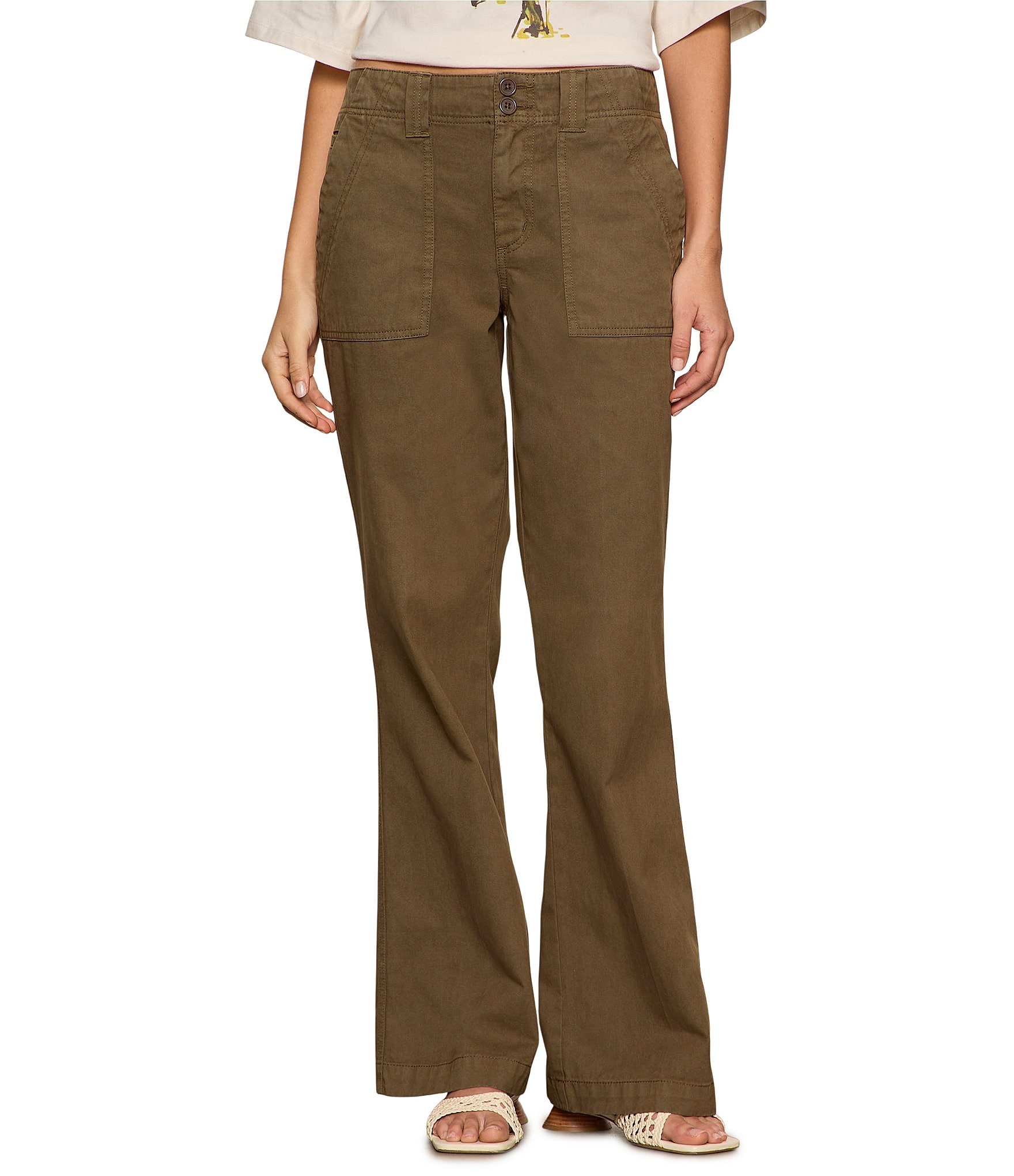 Sanctuary Reissue Peace Bootcut Leg Twill Pants