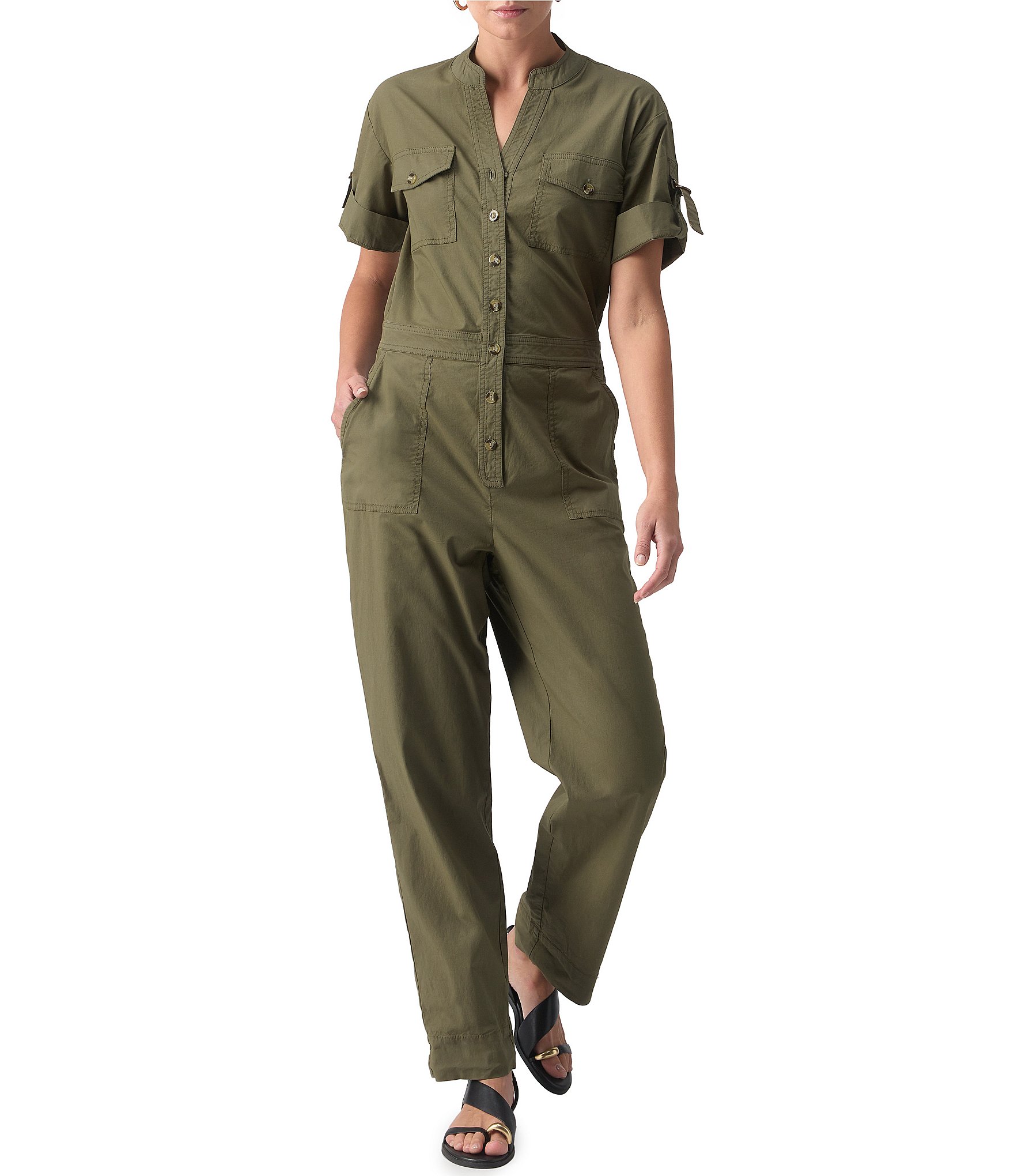 Short fashion sleeved jumpsuit