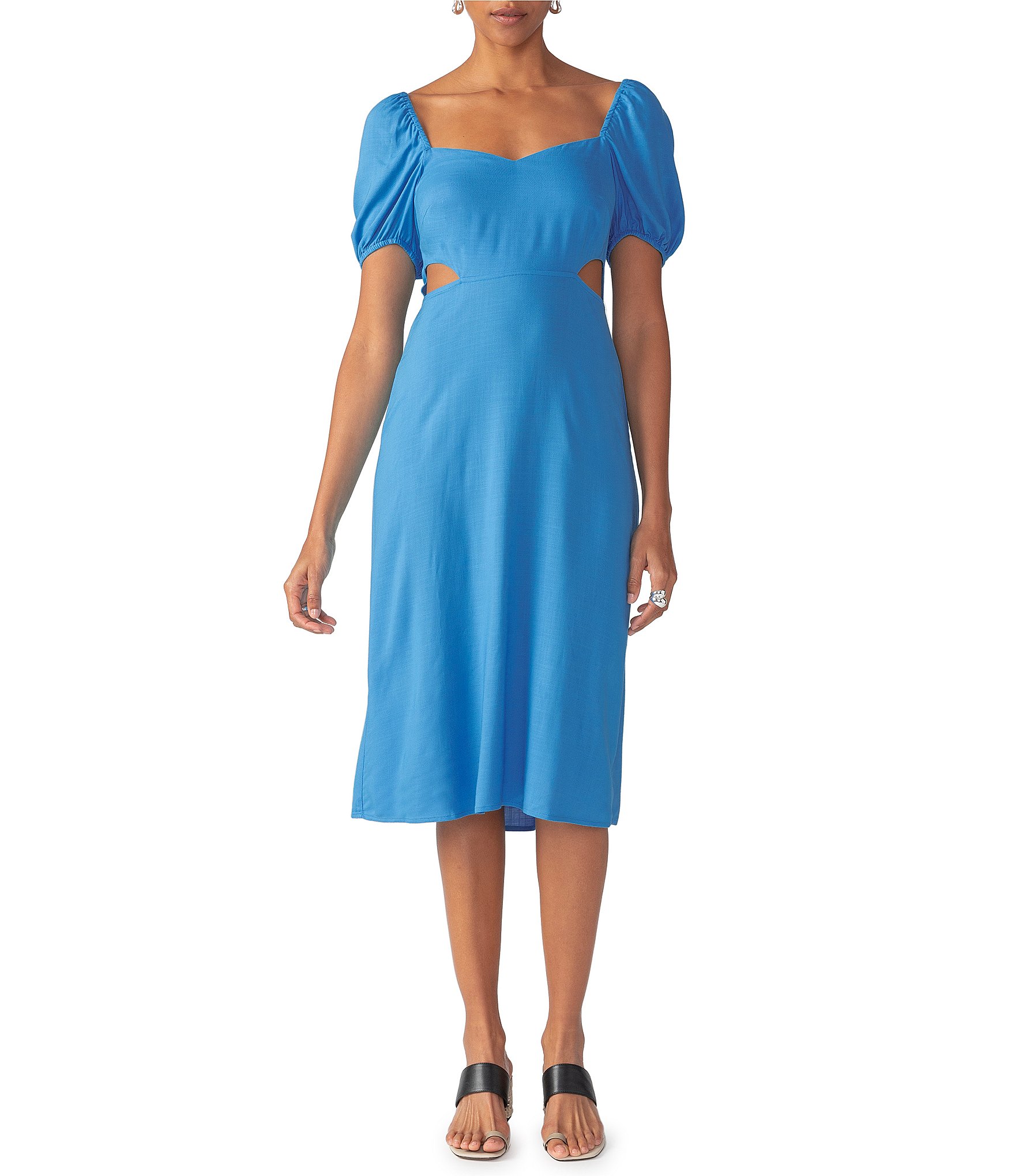 sanctuary-sweetheart-neck-short-puffed-sleeve-side-cut-out-midi-dress