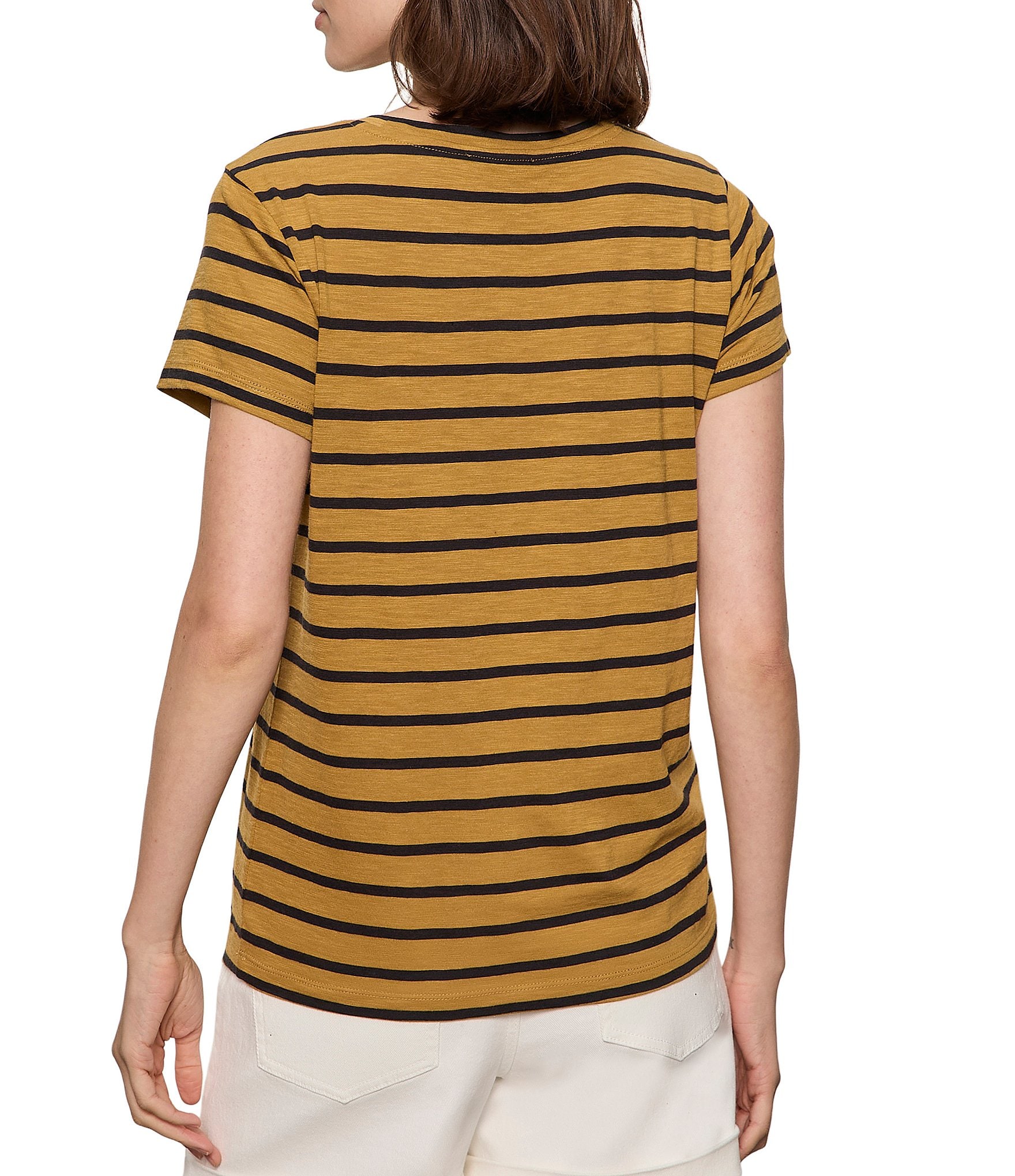 Sanctuary The Perfect Tee Striped Crew Neck Short Sleeve Top