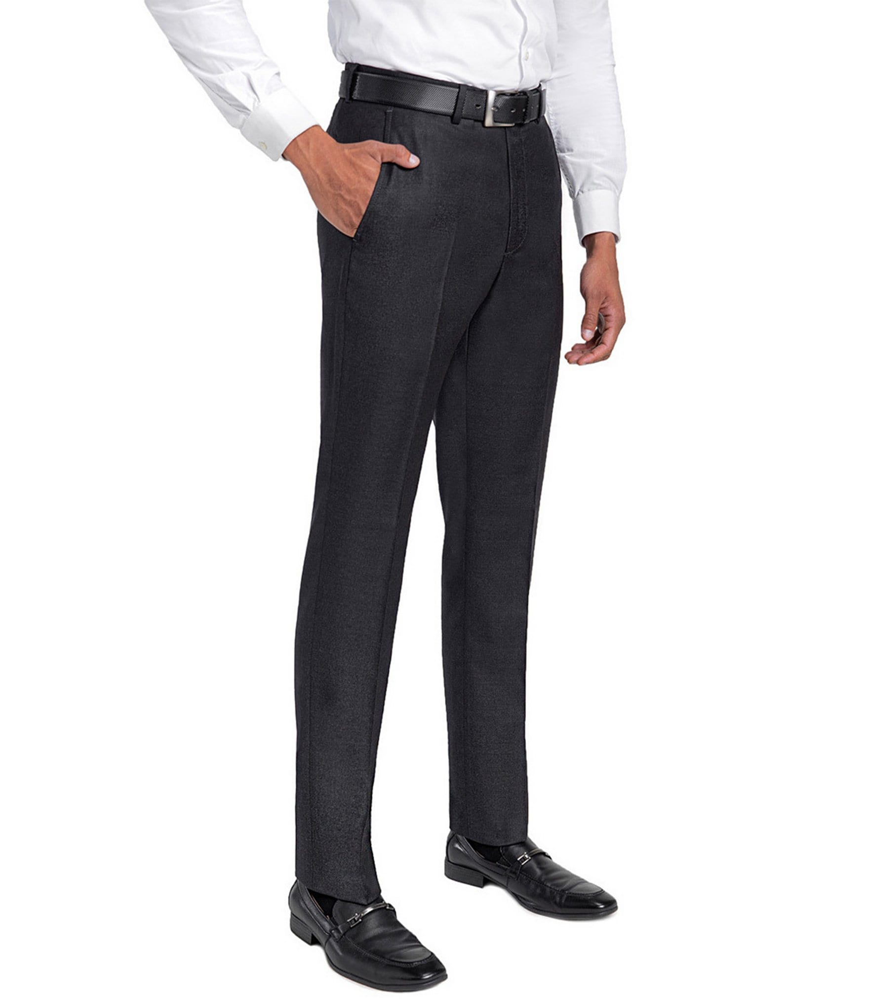 Santorelli Loro Piana® Modern Fit Flat Front Dress Pants