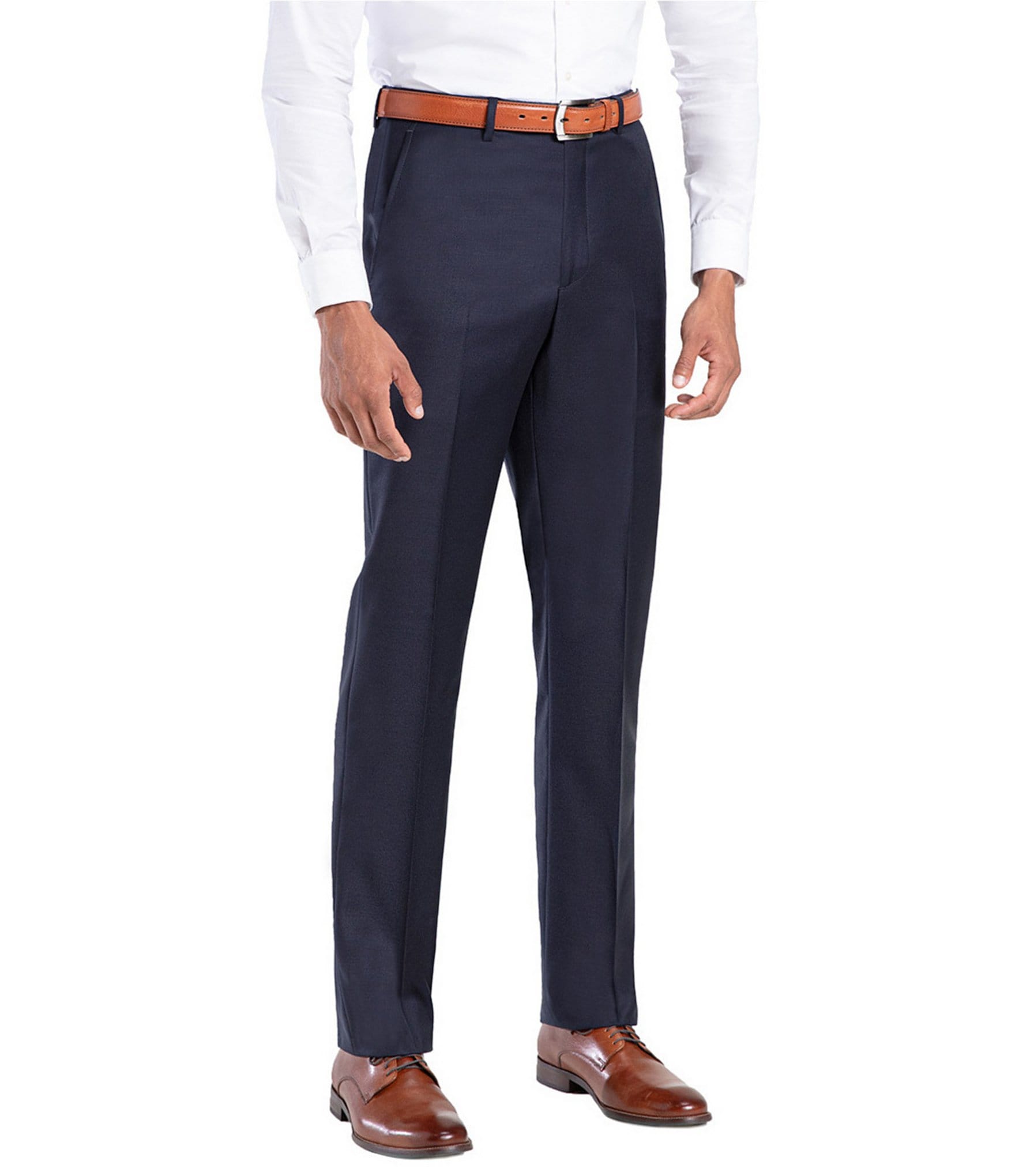 Santorelli Loro Piana® Modern Fit Flat Front Dress Pants