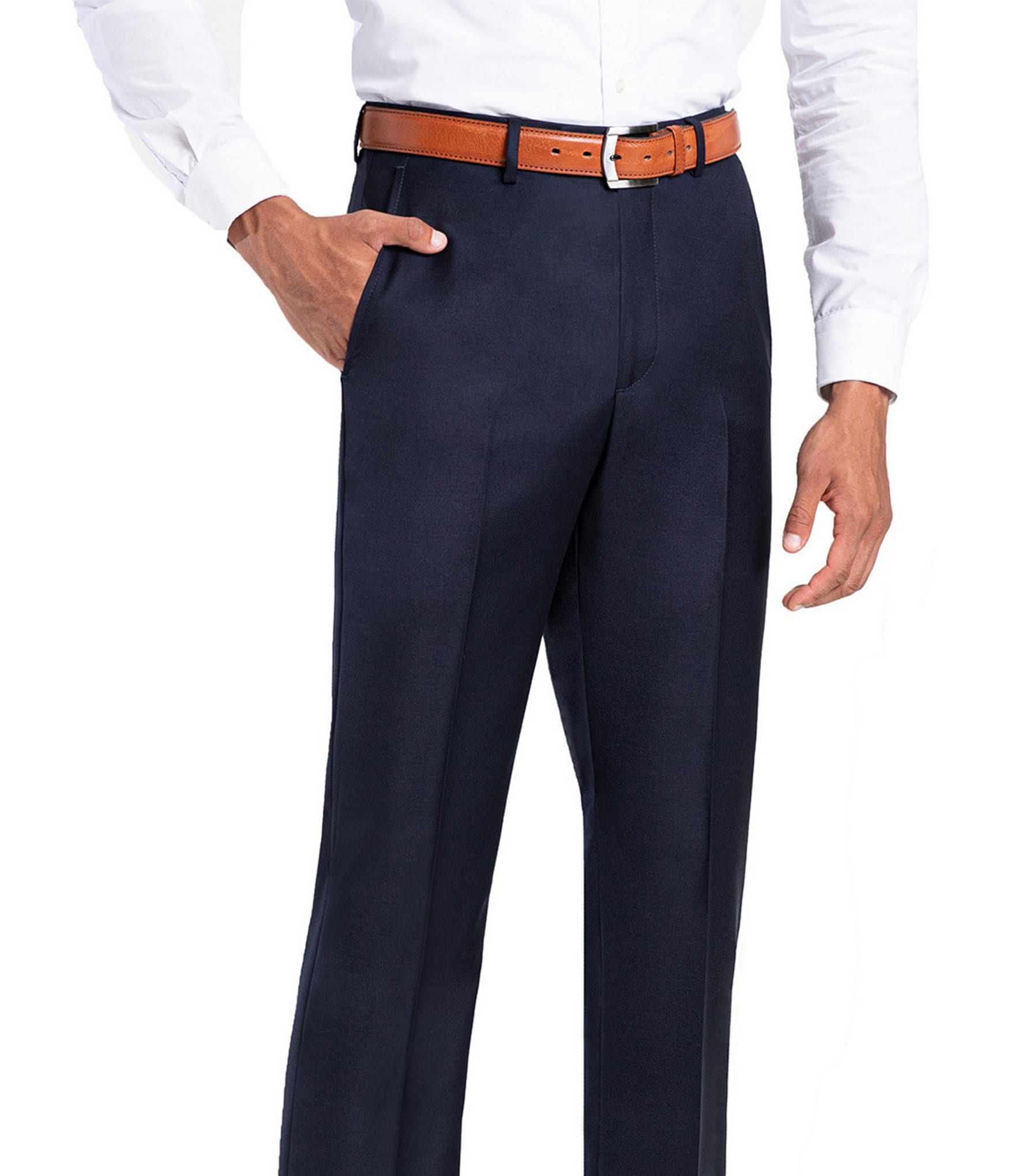 Santorelli Loro Piana® Modern Fit Flat Front Dress Pants