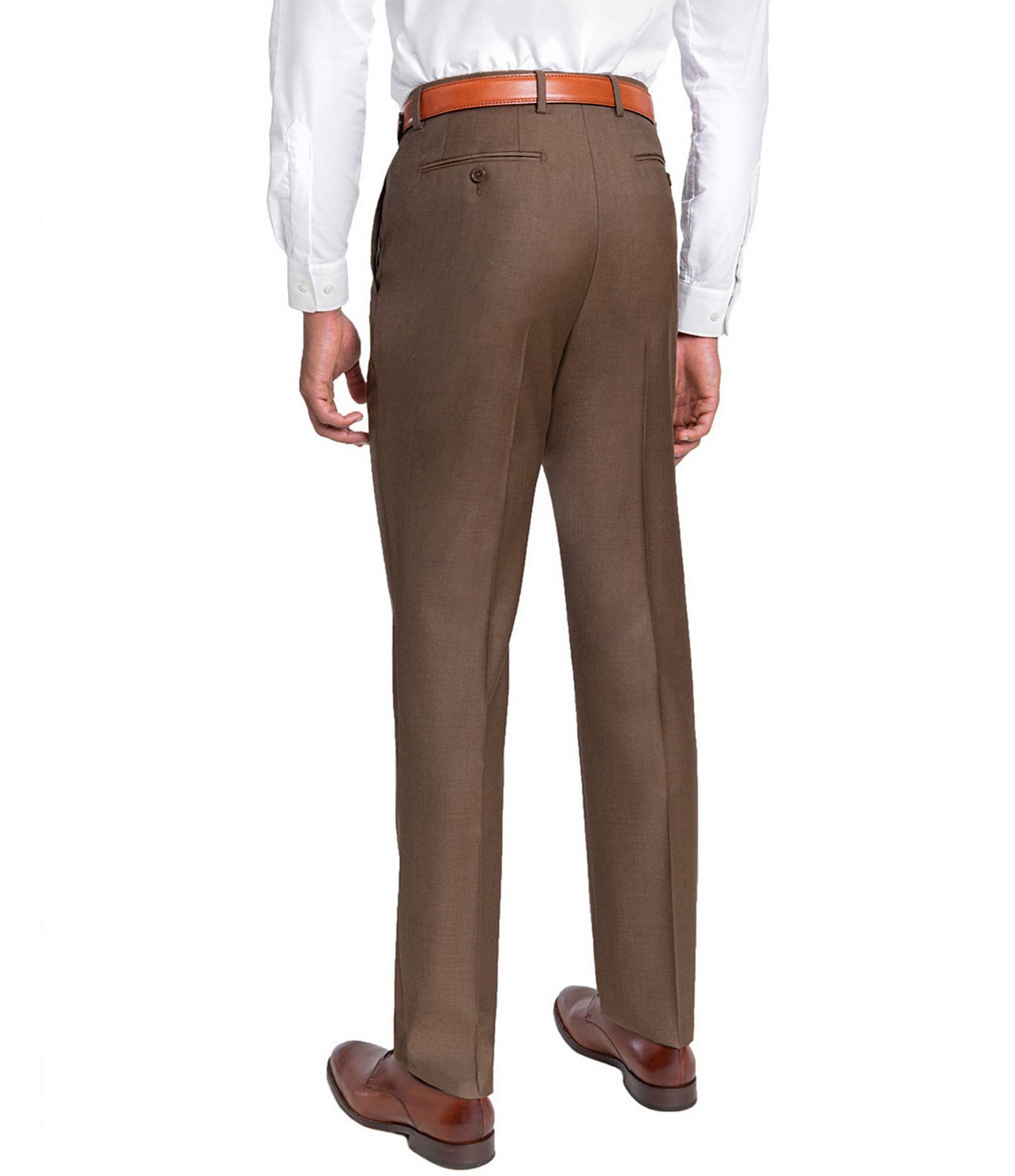 Santorelli Loro Piana® Modern Fit Flat Front Dress Pants