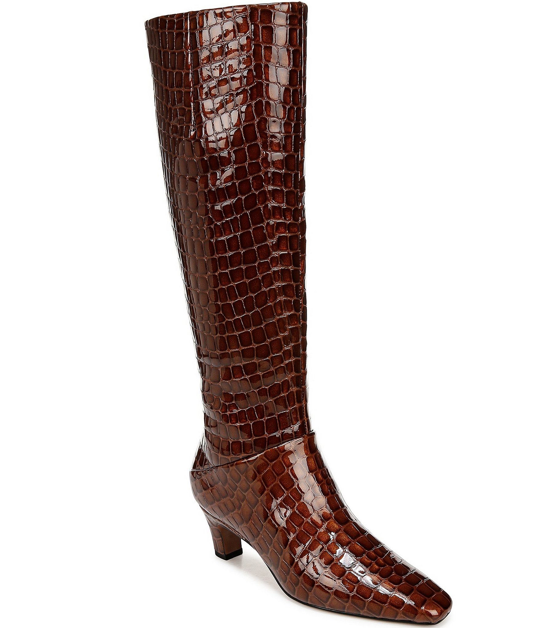 Sarto by Franco Sarto Andria Crocodile Print Leather Tall Boots Dillard s