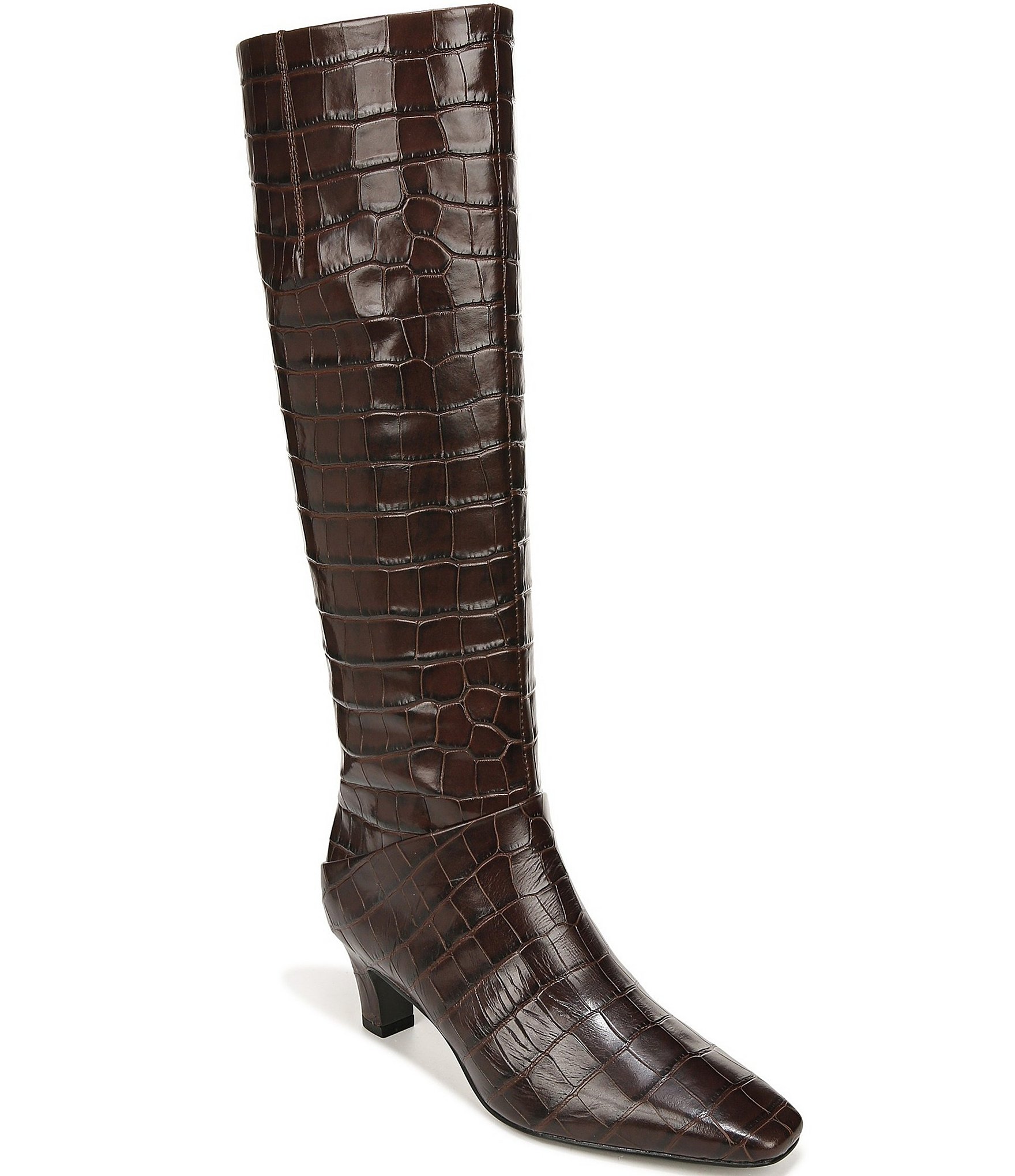 Sarto by Franco Sarto Andria Crocodile Print Leather Tall Boots | Dillard's