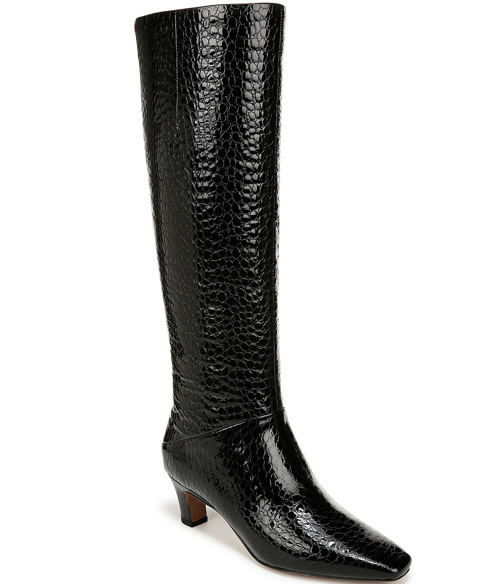 Sarto by Franco Sarto Andria Crocodile Print Patent Leather Tall Boots