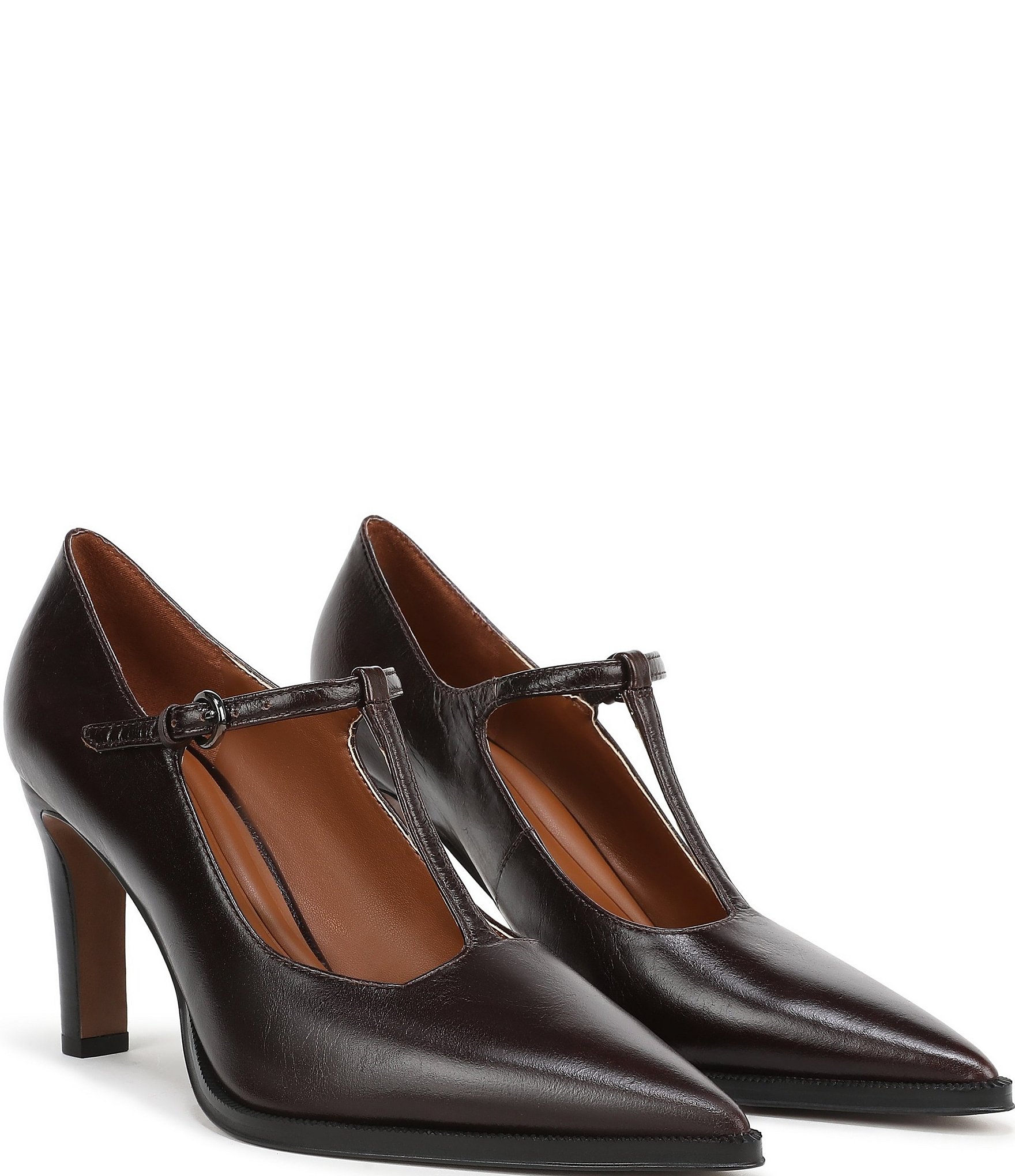 Sarto by Franco Sarto Atley Leather T-Strap High Heel Pumps